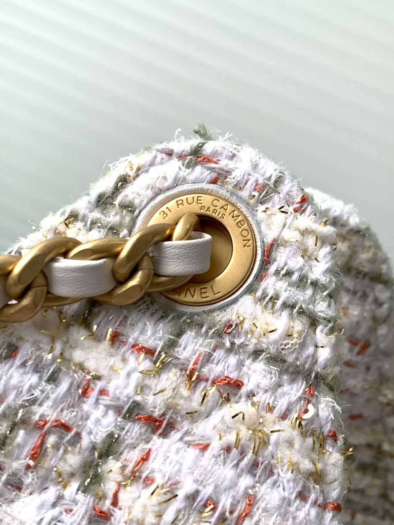 Ch**el 25 Bucket Tweed Bag 26x30x14cm