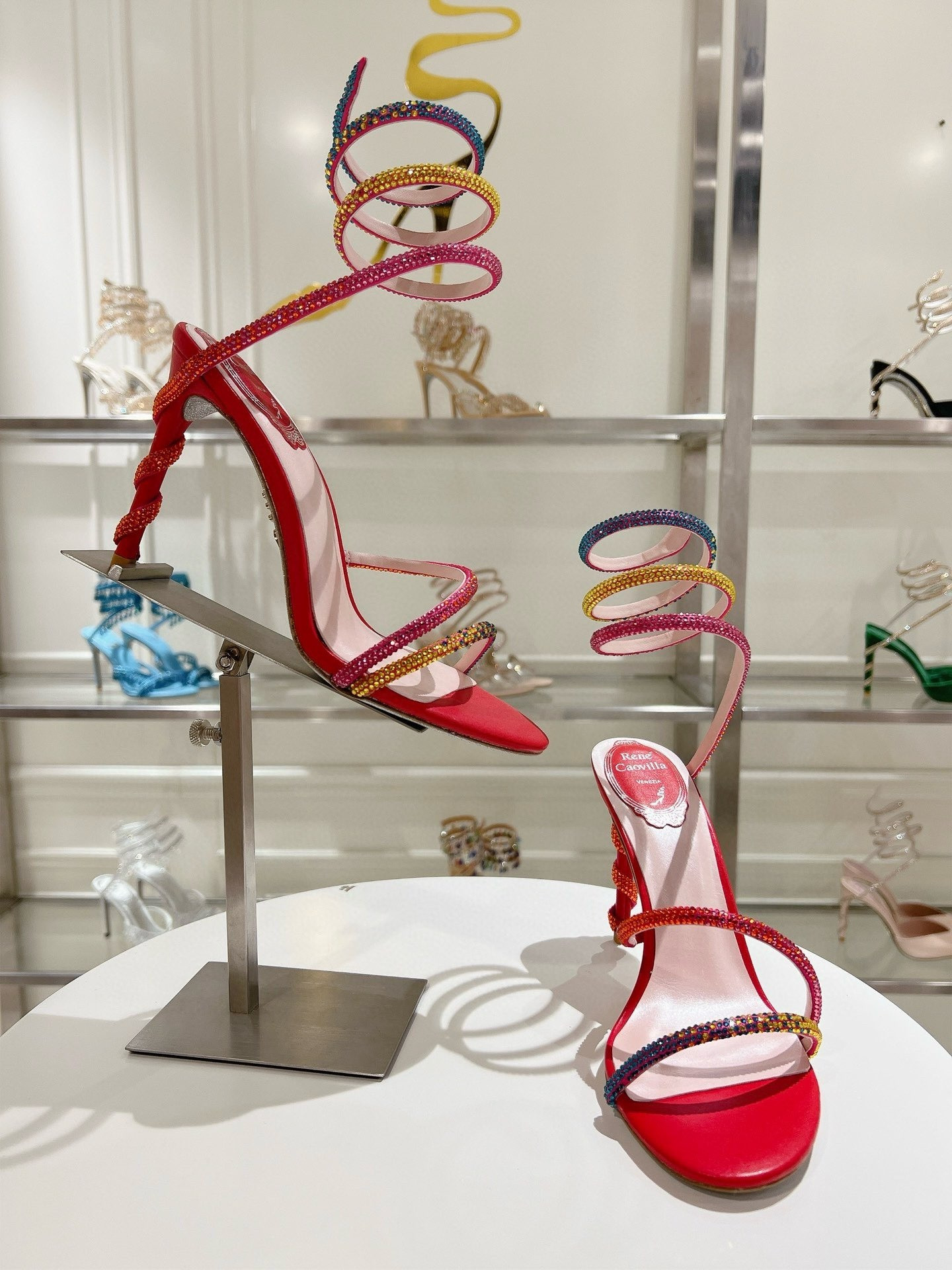 UA RENÉ CAOVILLA MARGOT JEWEL SANDALS SNAKE 95mm