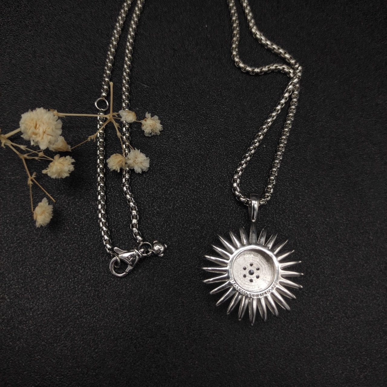 David Yurman sunflower full of D1am0nds Necklace(Chain length 50+5cm delay chain Chain thickness 3mm)