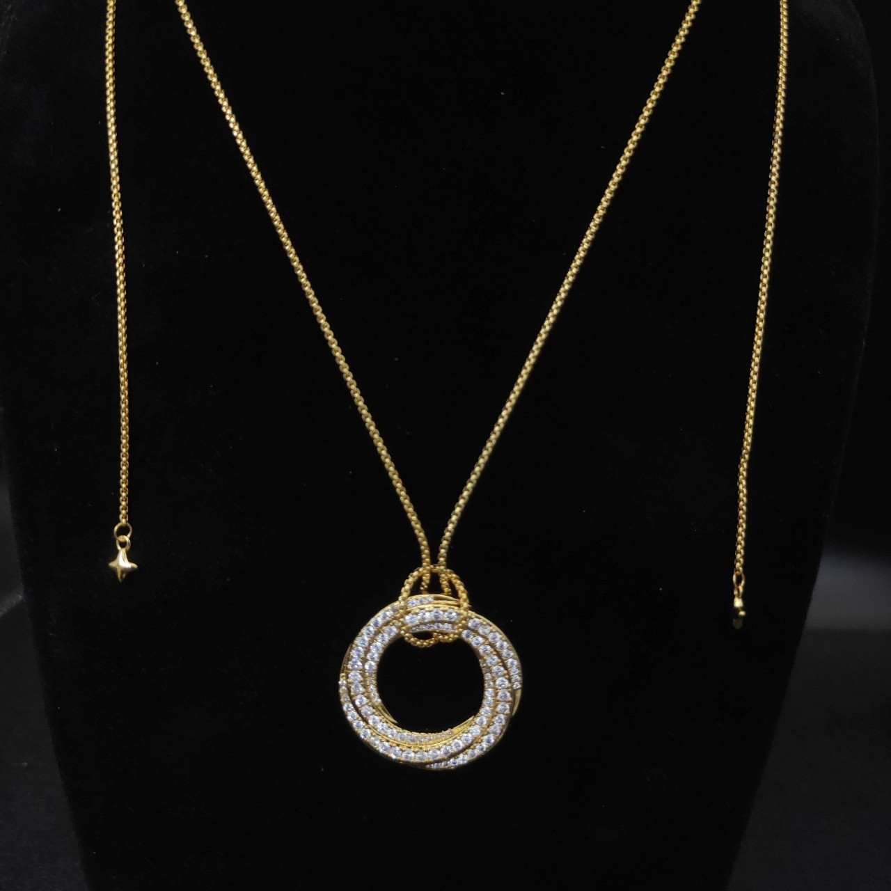 David Yurman 30mm Round with full D1am0nds Necklace(Chain length 90cm Chain thickness 1.5mm)