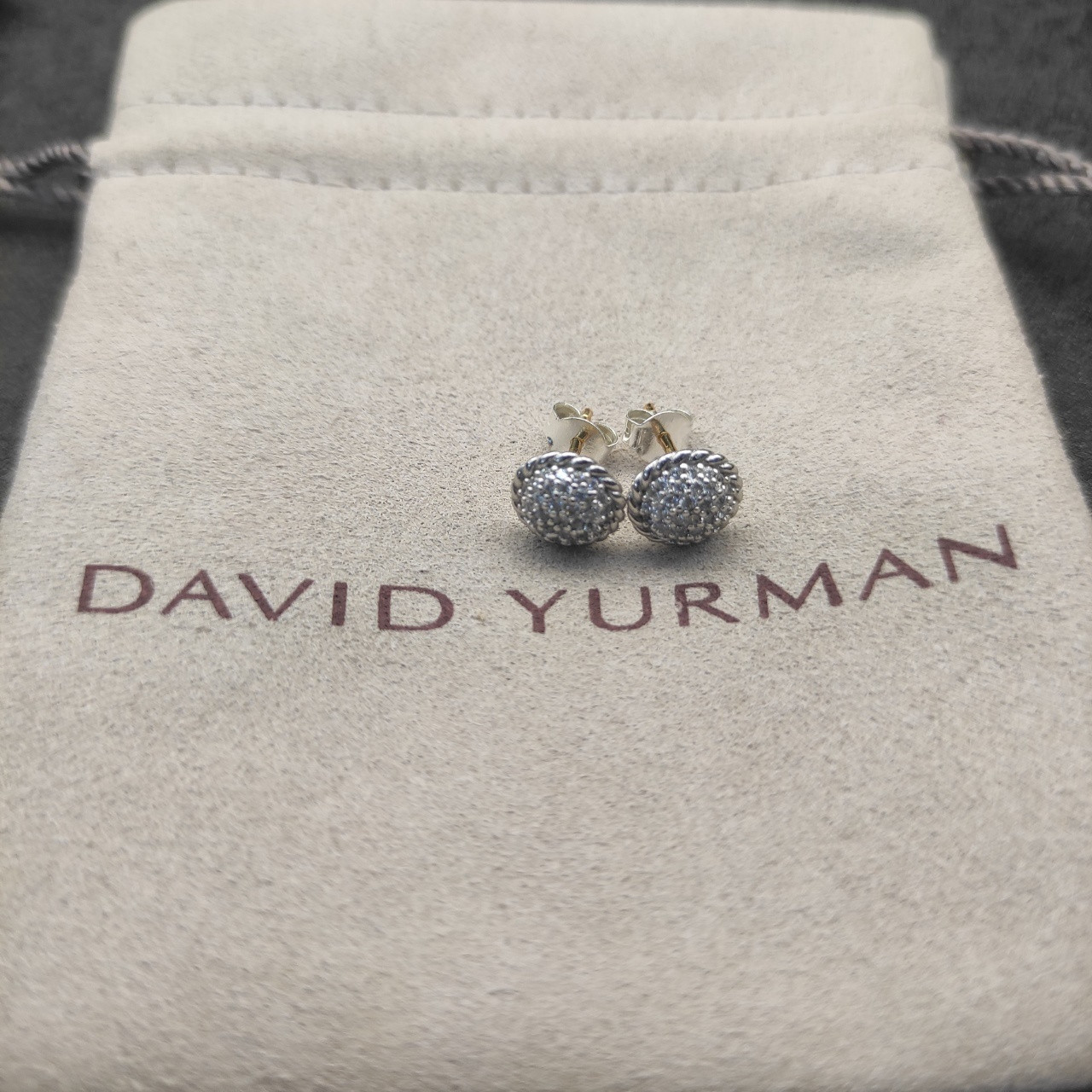 David Yurman 8.6mm round full D1am0nd Earrings