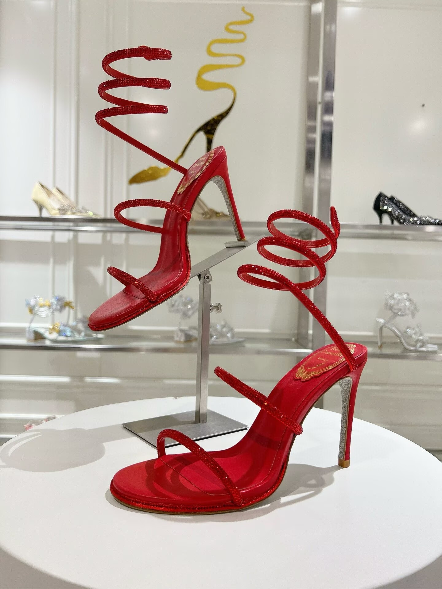 UA RENÉ CAOVILLA MARGOT JEWEL SANDALS SNAKE 95mm