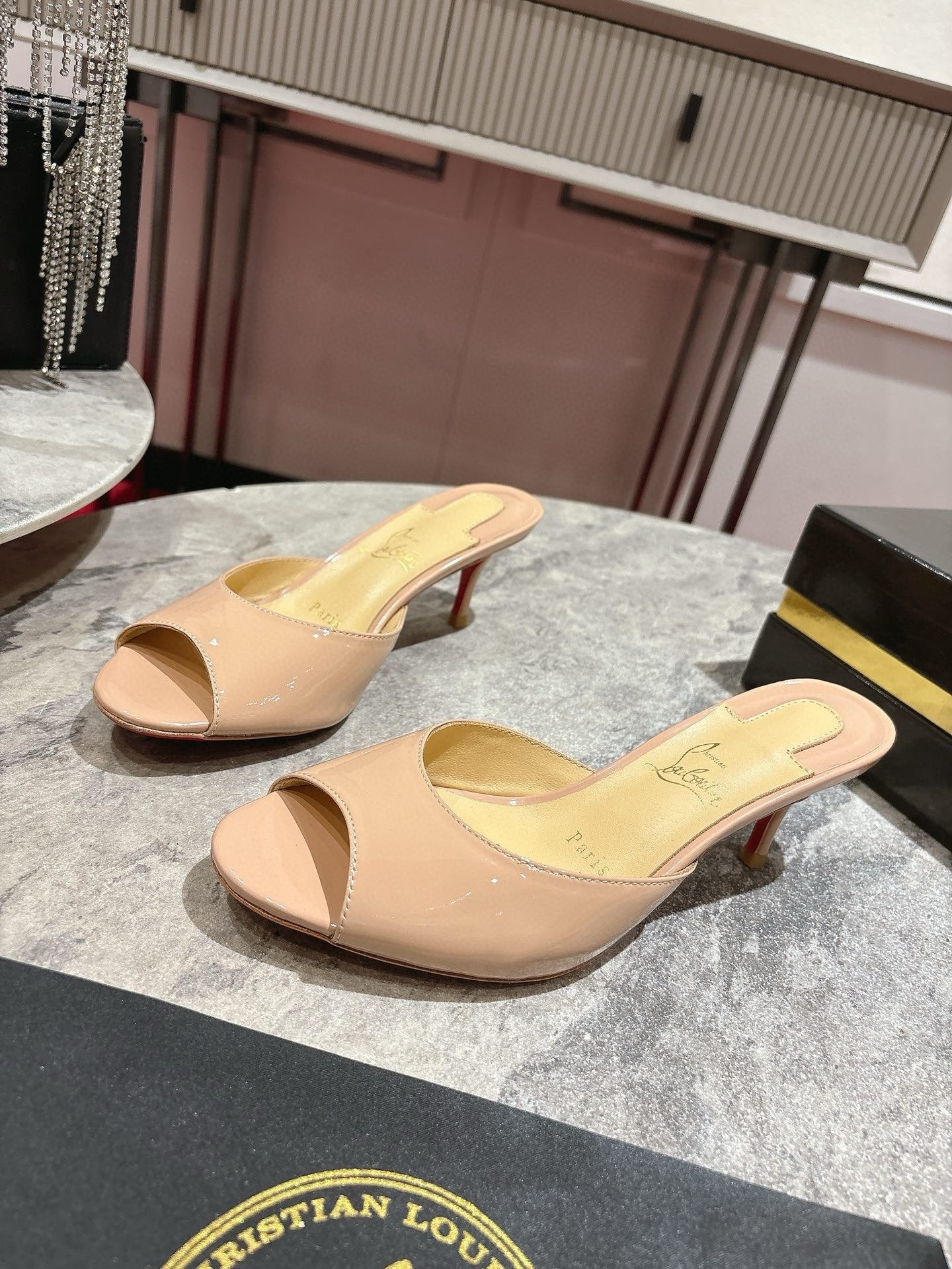 UA Chr1st1an Louboutin Me Dolly Calfskin Leather Mules