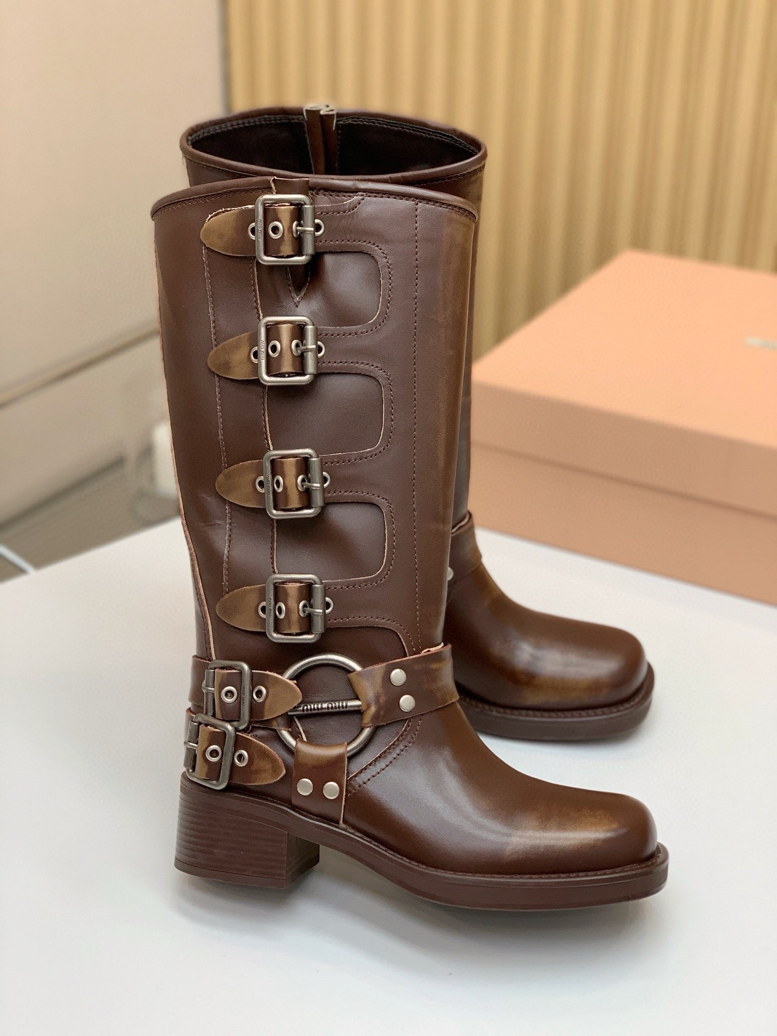 UA Miu Miu Leather Boots