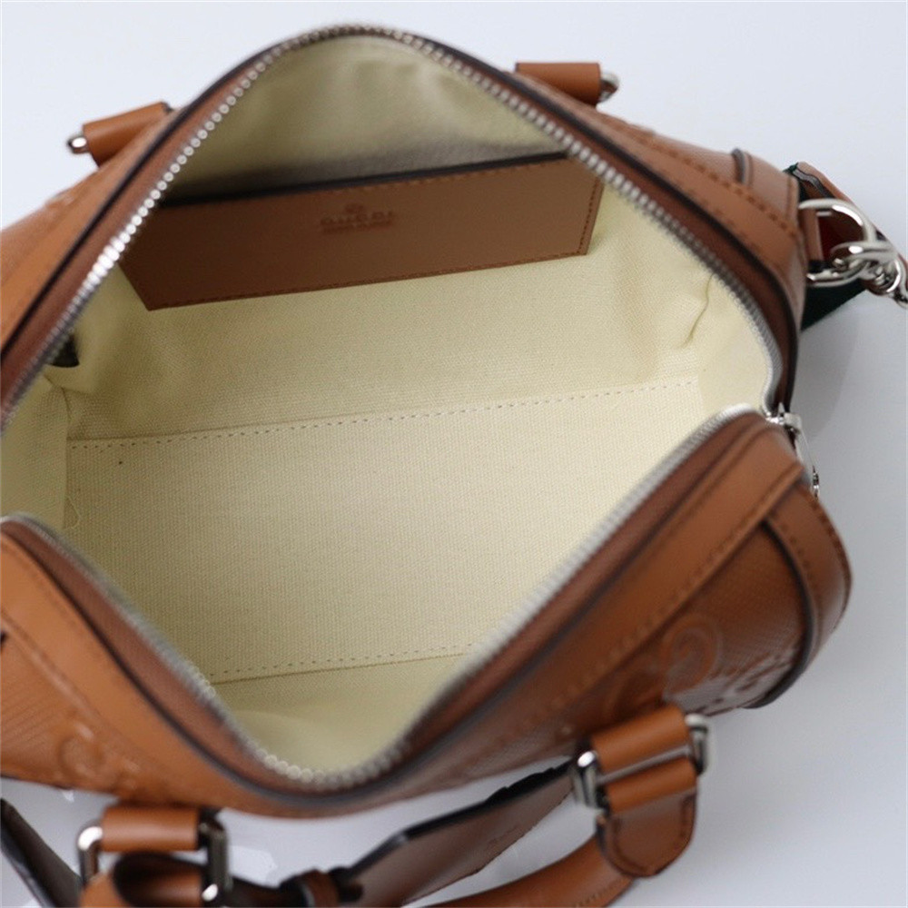 Gvc*1 JUMBO GG MINI DUFFLE BAG BROWN 8.6"W x 5.9"H x 4.9"D