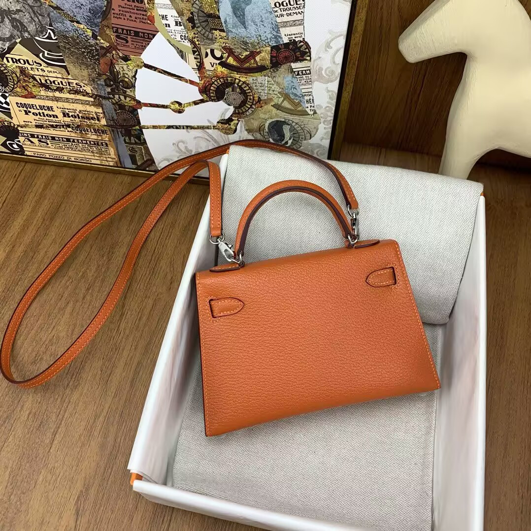 H**me5 Mini Kelly Chèvre Leather 19 19×6×12cm