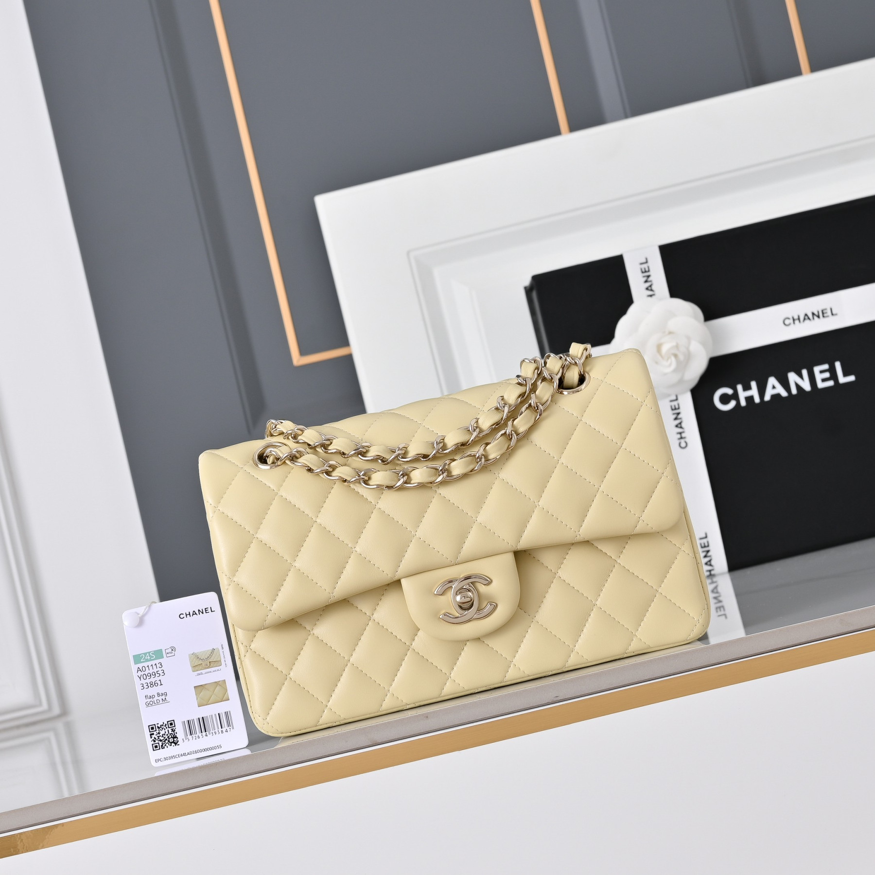 Ch**el classic flap handbag cf a01113 23x14.5x6cm