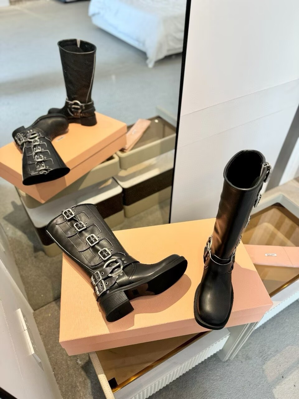 UA Miu Miu Leather Boots