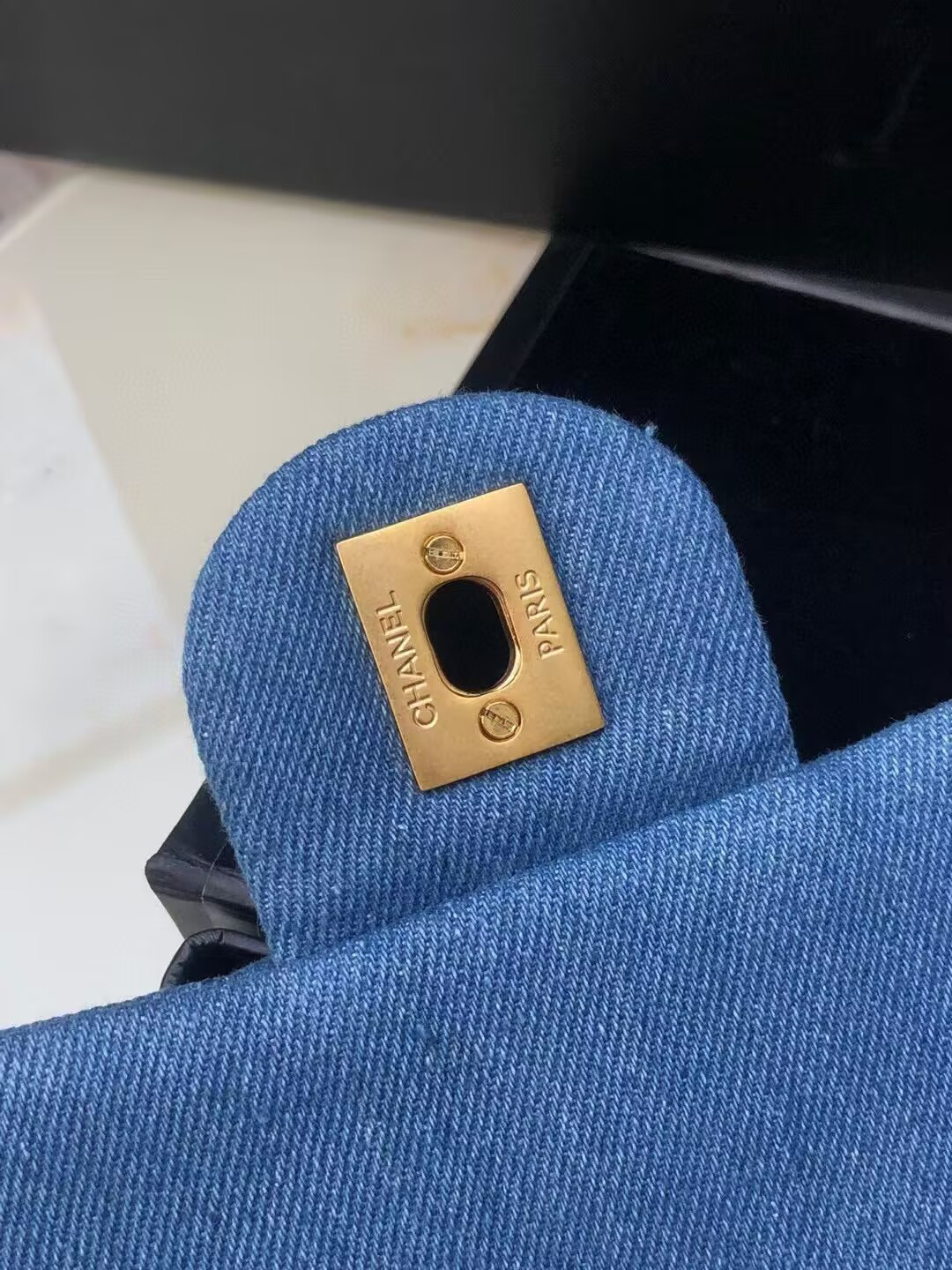 Ch**el Denim Quilted Flap Bag 20x13x7cm