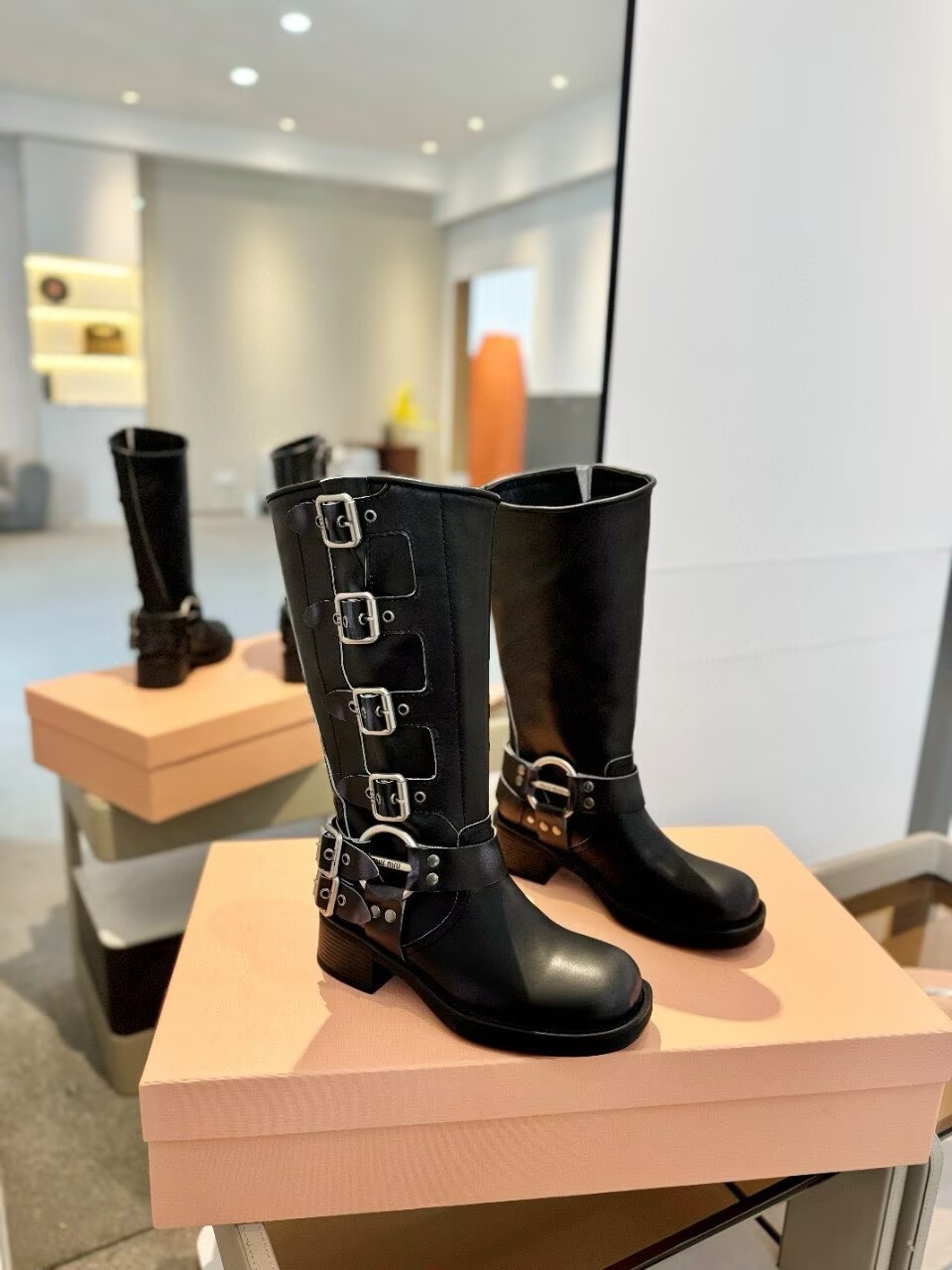 UA Miu Miu Leather Boots