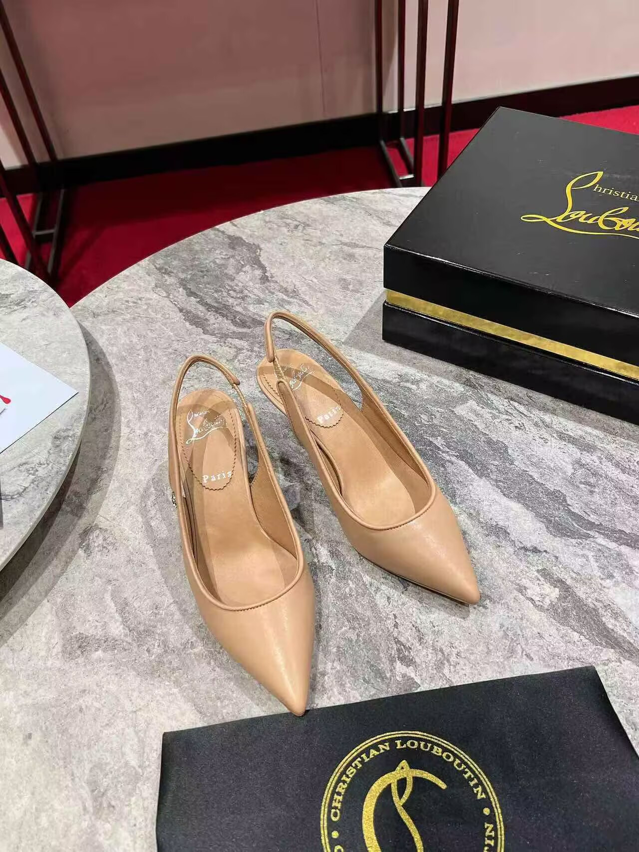 UA Chr1st1an Louboutin Sporty Kate Sling 65mm