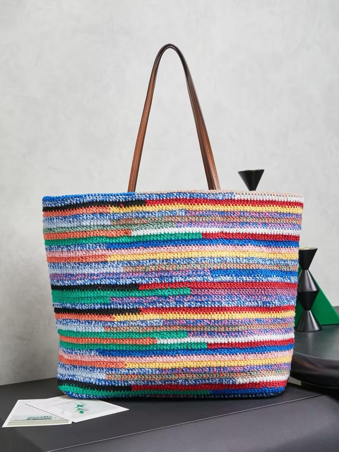 M1v M1v Crochet Tote Bag 34x40x16cm