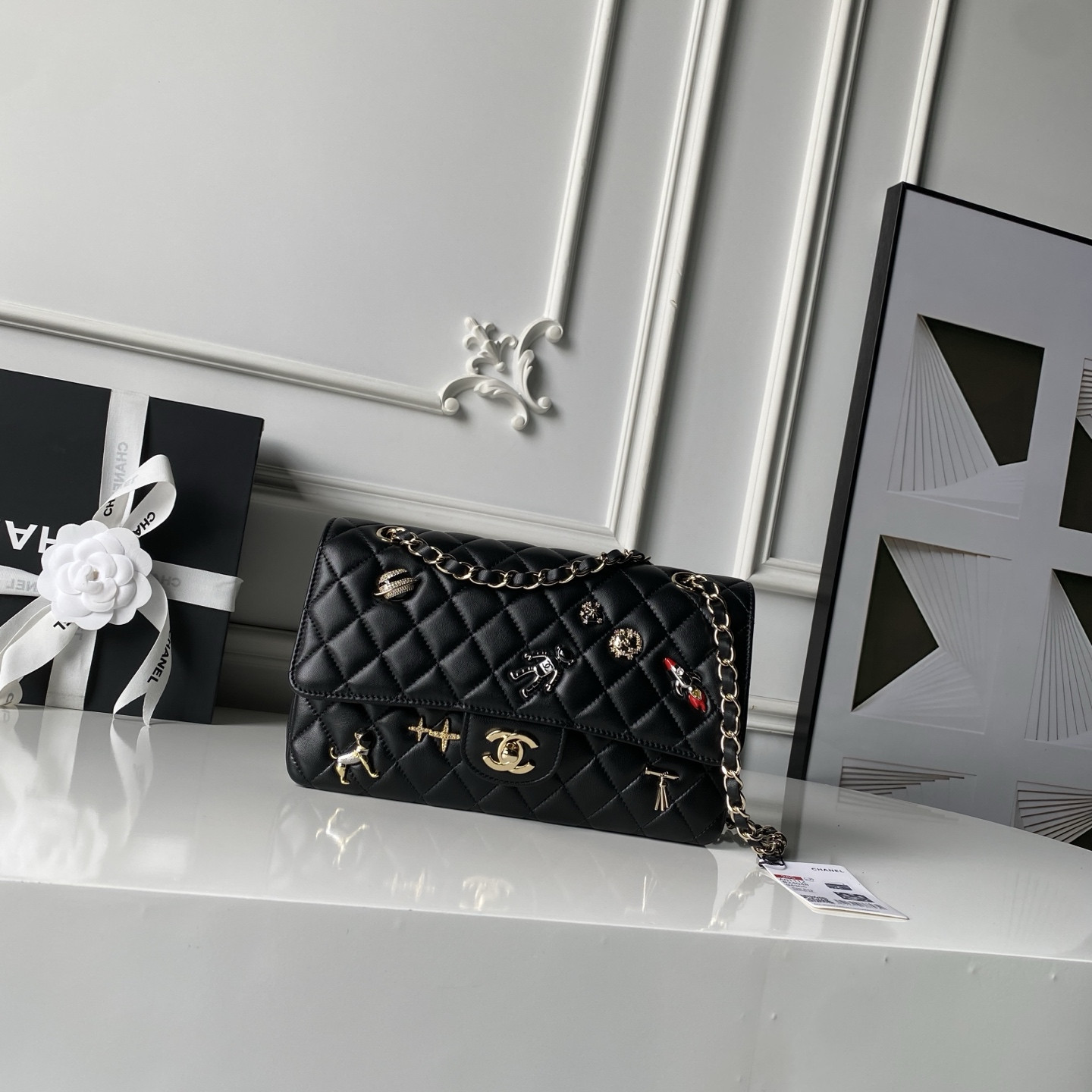 Ch**el classic flap bag a01112 15x25x6cm