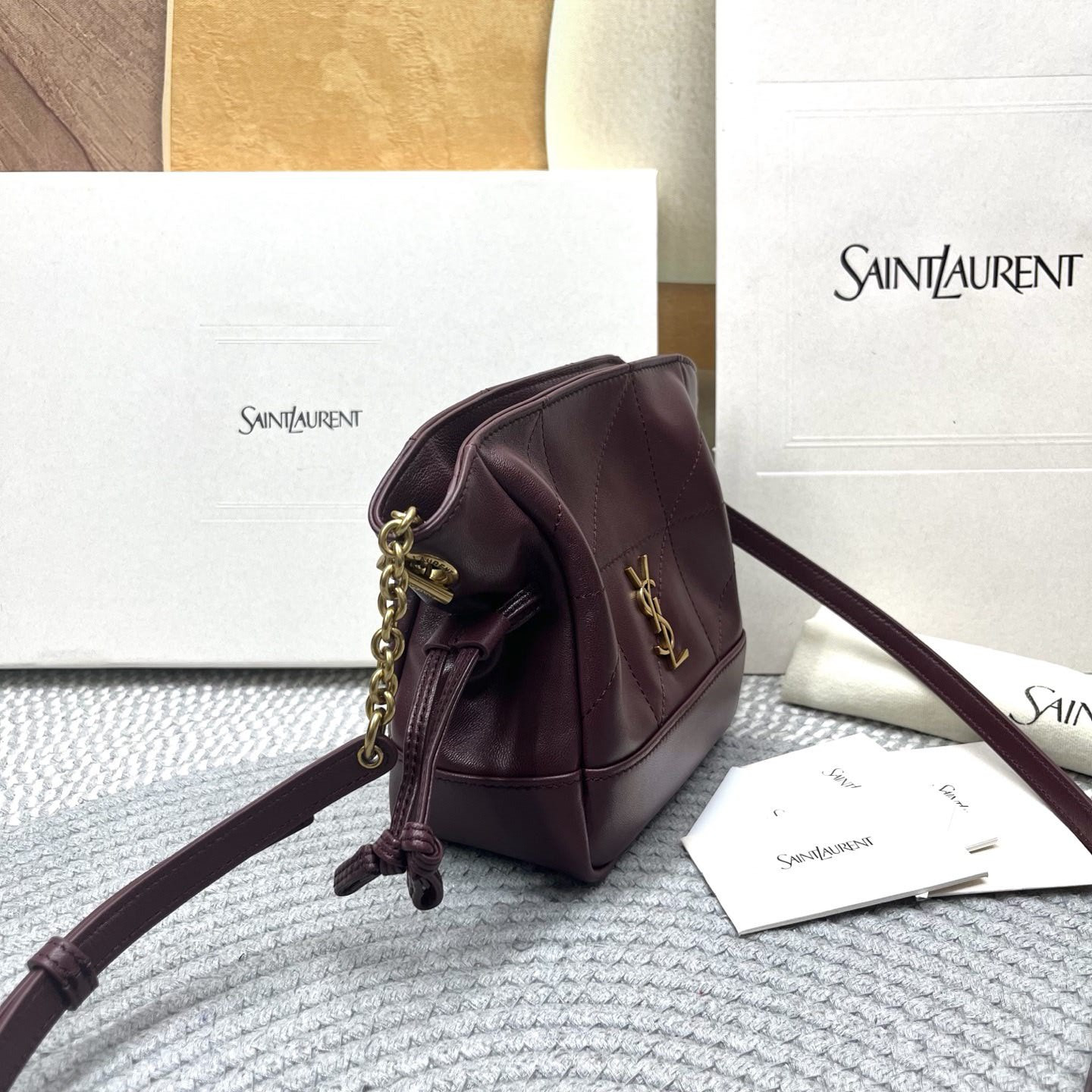 Y51 jamie mini shoulder pouch in lambskin 14.5x15.5x8cm