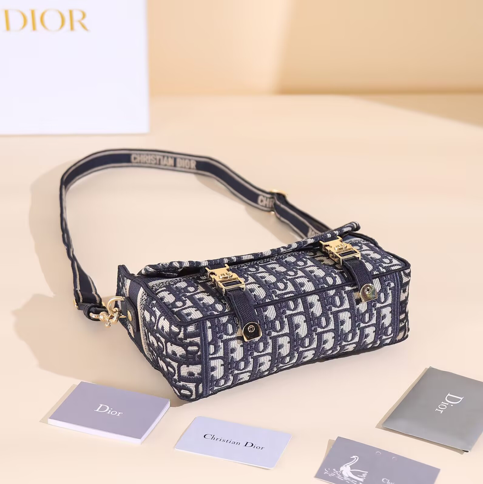 D10r D10rcamp Nano Bag Blue Oblique Embroidery 23x15x8cm