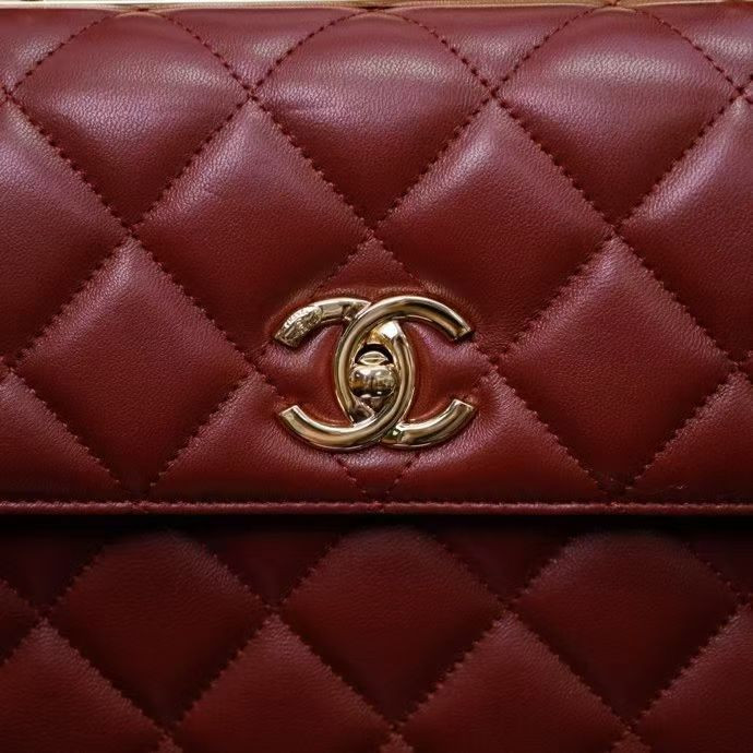 Ch**el flap bag with top handle 17x25x12cm