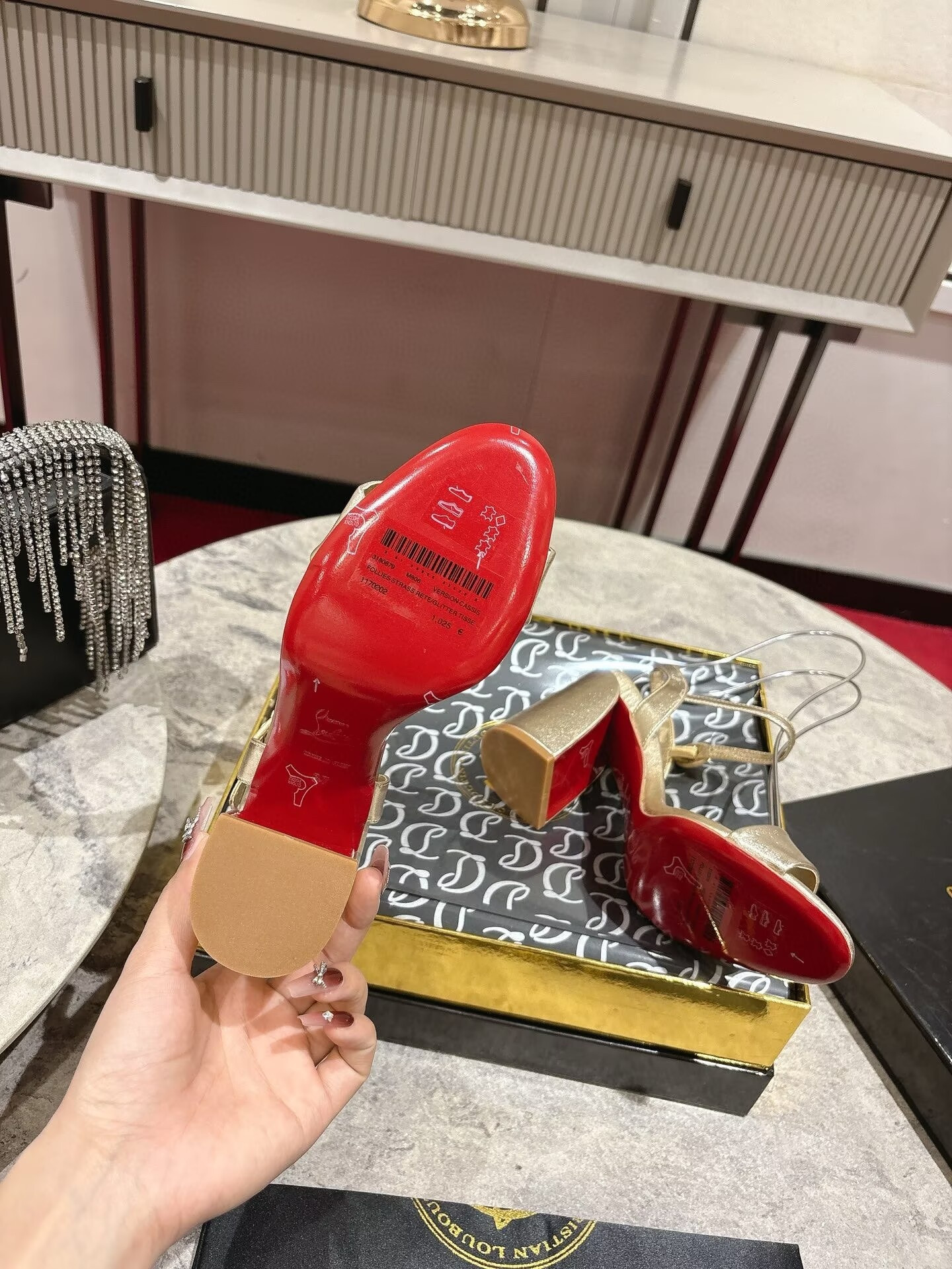 UA Christian Louboutin Miss Jane Leather Sandals(Customized, no exchange no return, about 15 days)