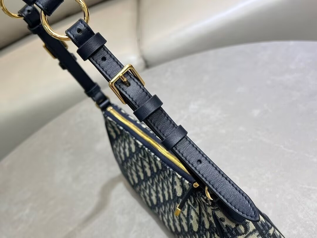 D10r 30 Montaigne Wanderlust Mini Bag Blue D10r Oblique Jacquard and Smooth Calfskin 26x12x7cm