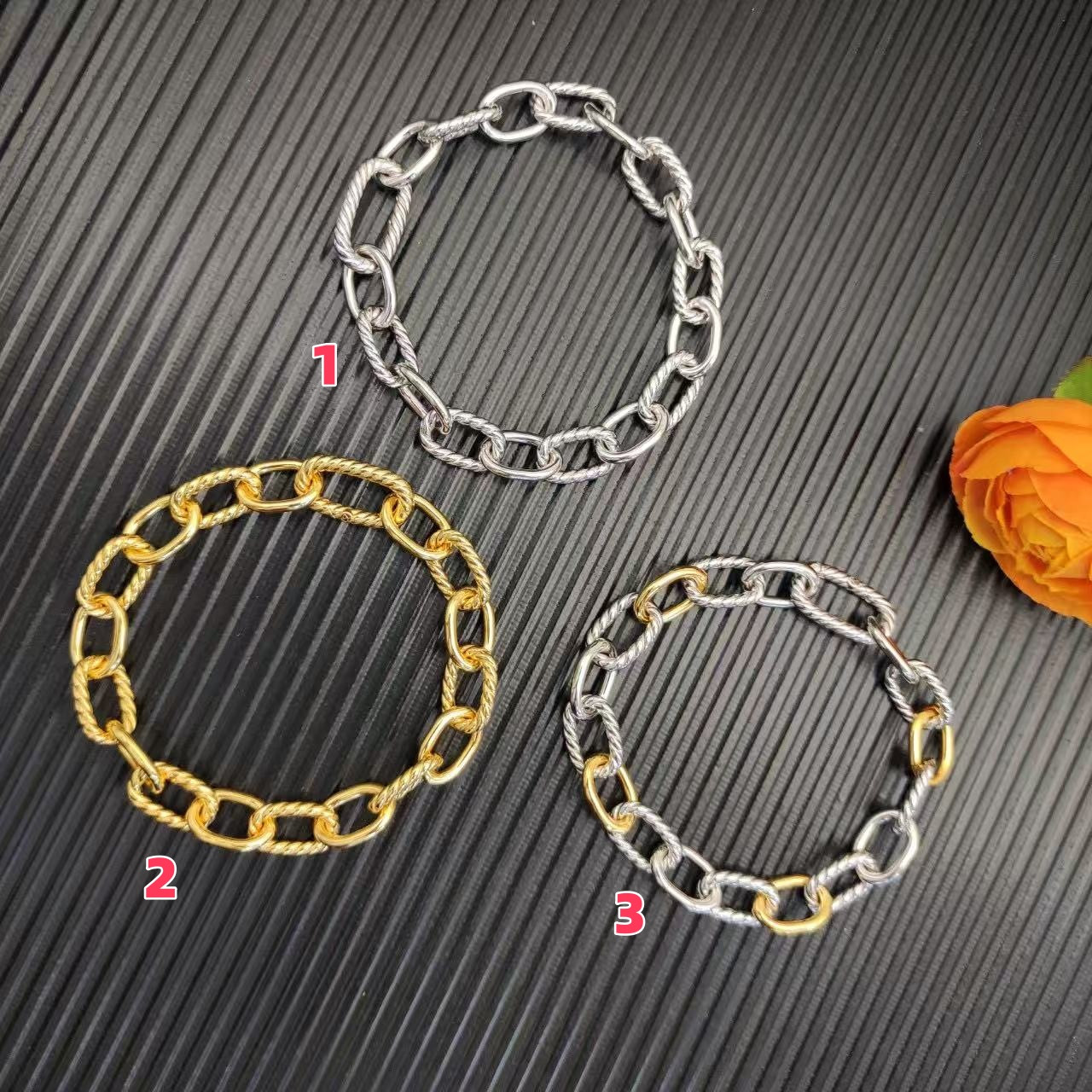 David Yurman 8.5mm Buttonhole Bracelet(Chain length 21cm)