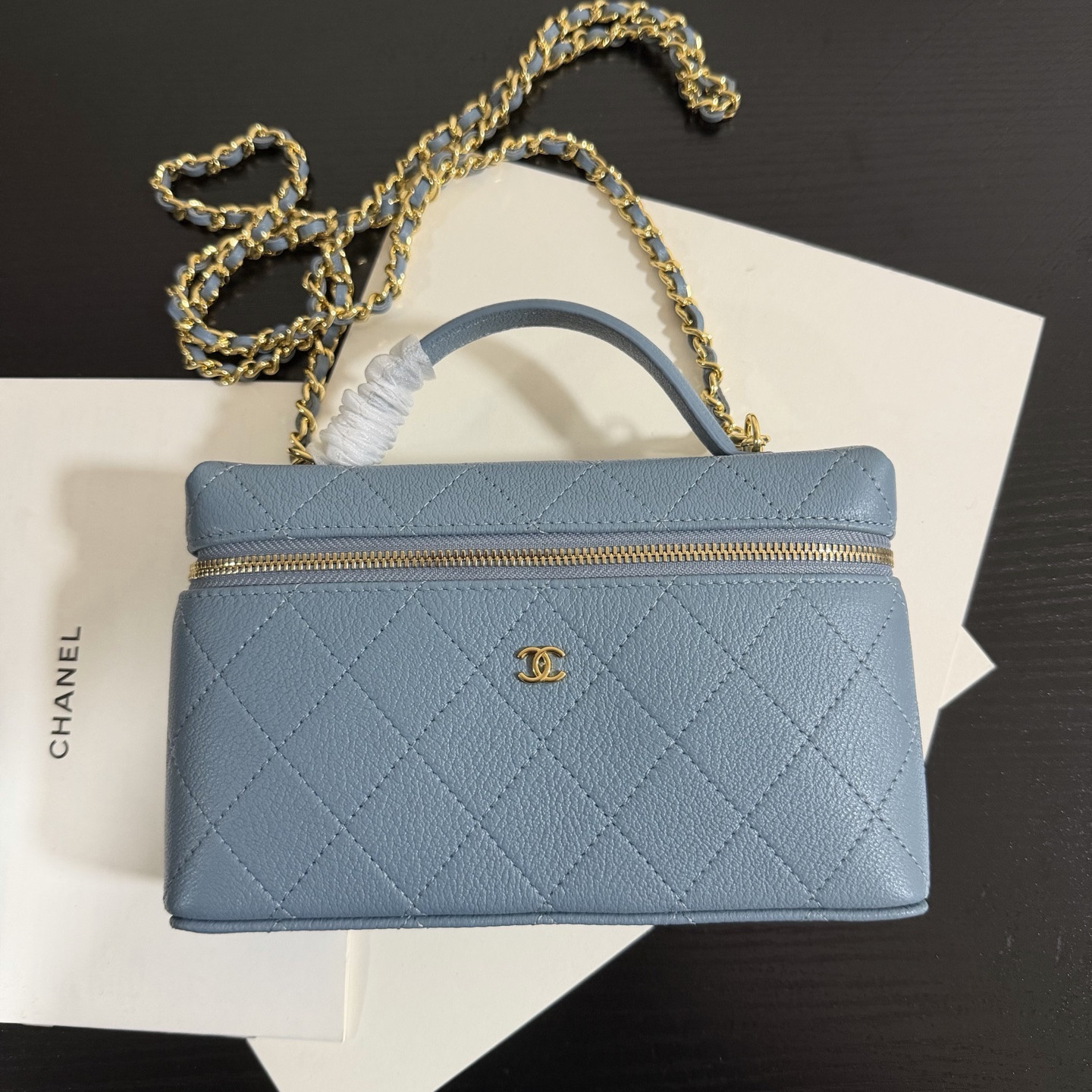 Ch**el classic vanity with chain handbag 17x19.5x5cm