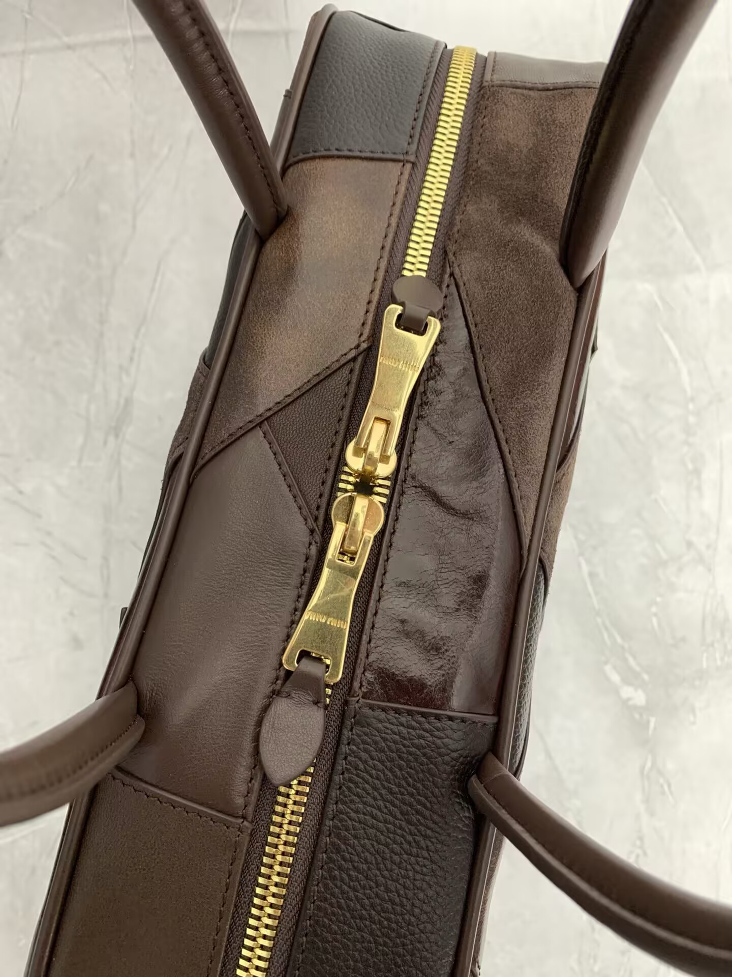 M1v M1v leather patchwork beau bag 23x34x10cm