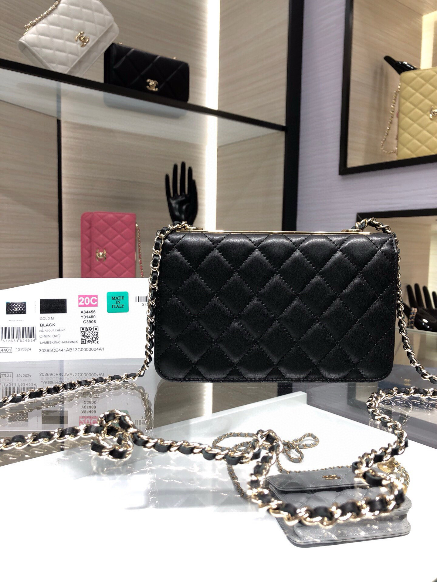 Ch**el woc trendy cc wallet on chain 19x12x3.5cm