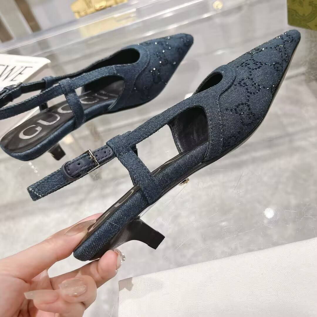 UA Gvc*1 GG Crystal De*1m Slingback Dark blue(CusT0mized products are non-refundable and non-exchangeable)