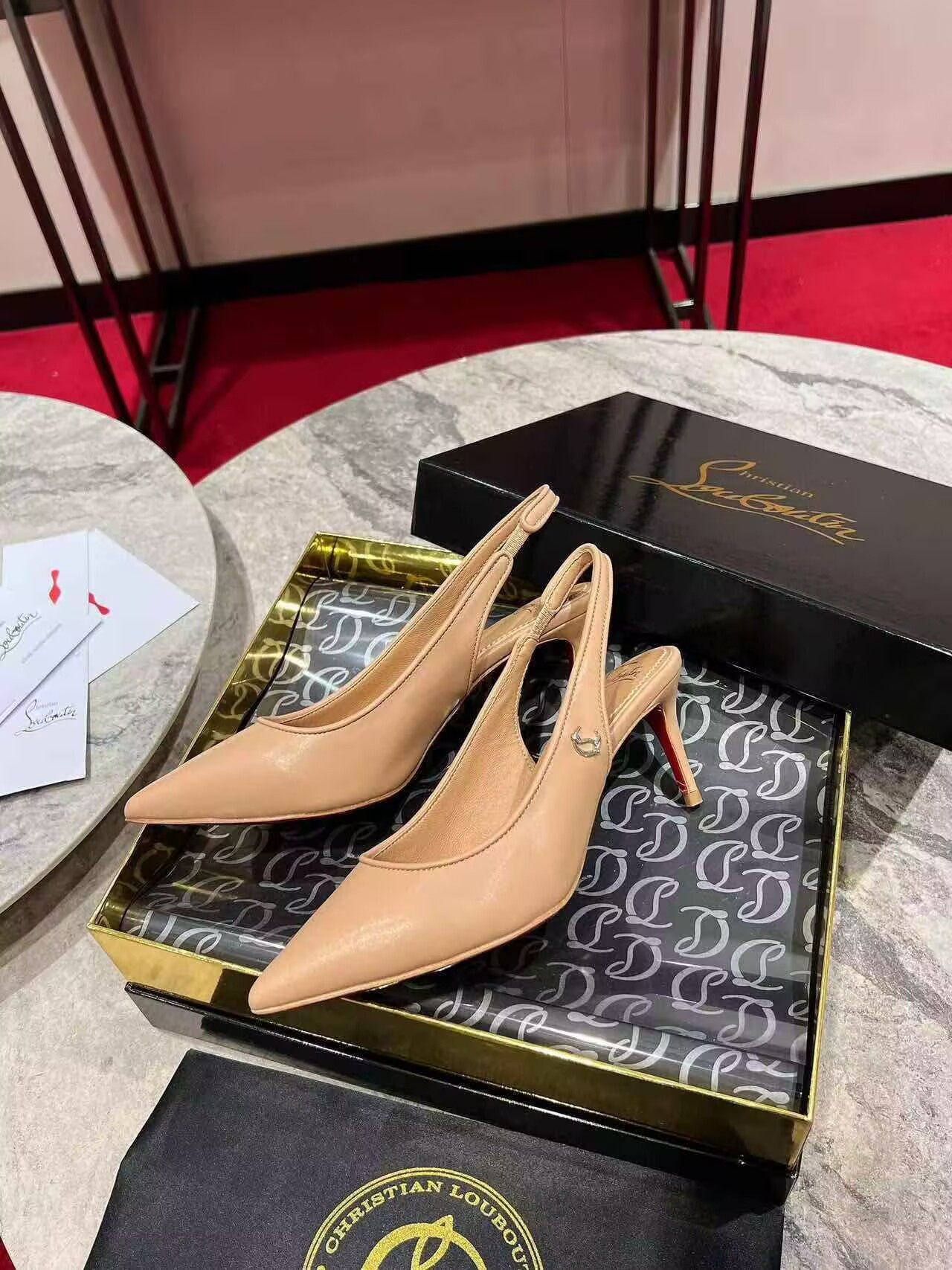 UA Chr1st1an Louboutin Sporty Kate Sling 65mm