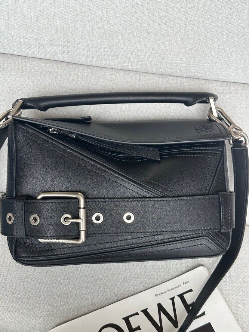 Loewe Small Puzzle Biker bag in shiny calfskin 16.5x24x10.5cm