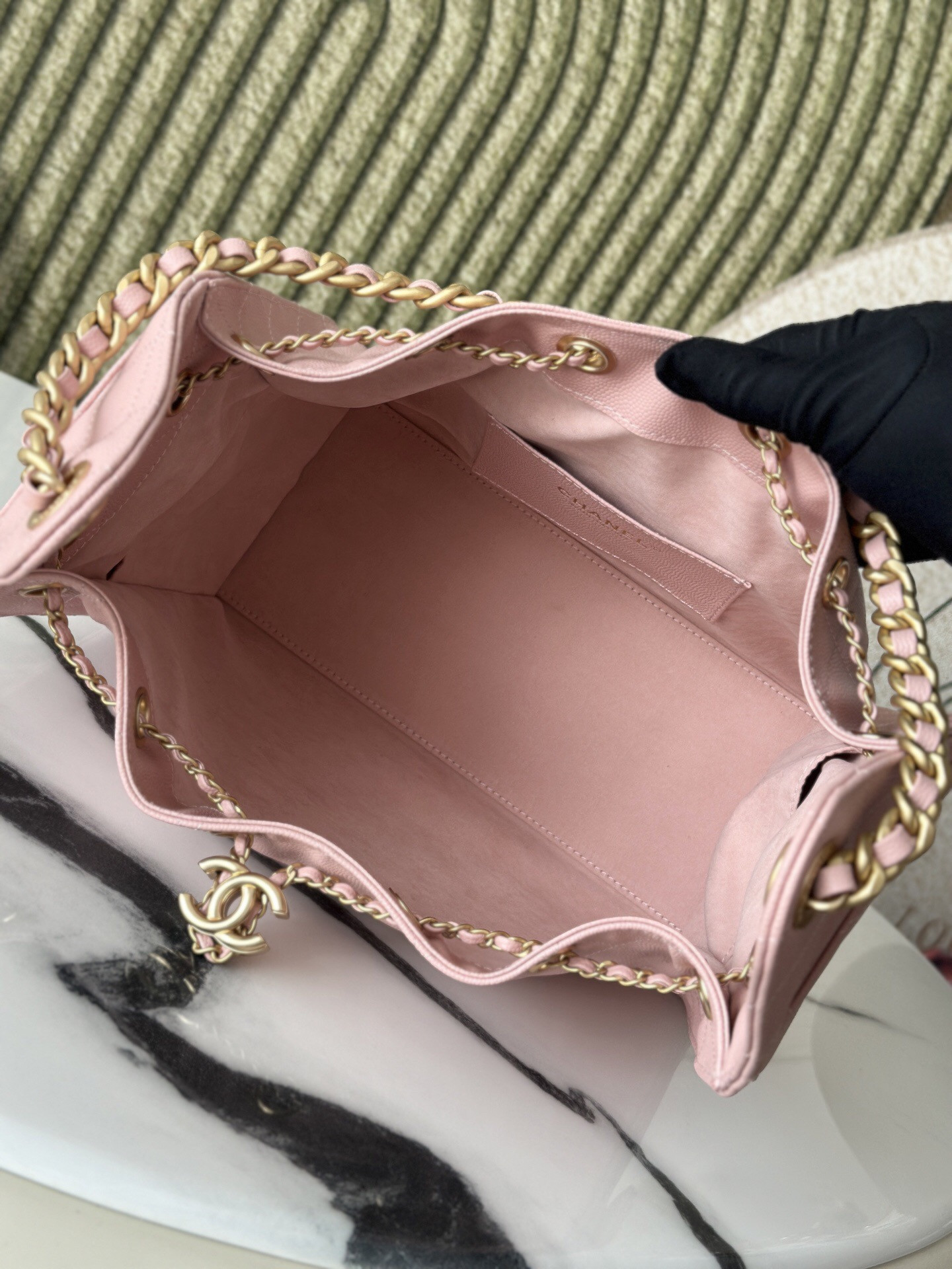 Ch**el 25 small Bucket Hobo handbag AS5293 30x26x14cm