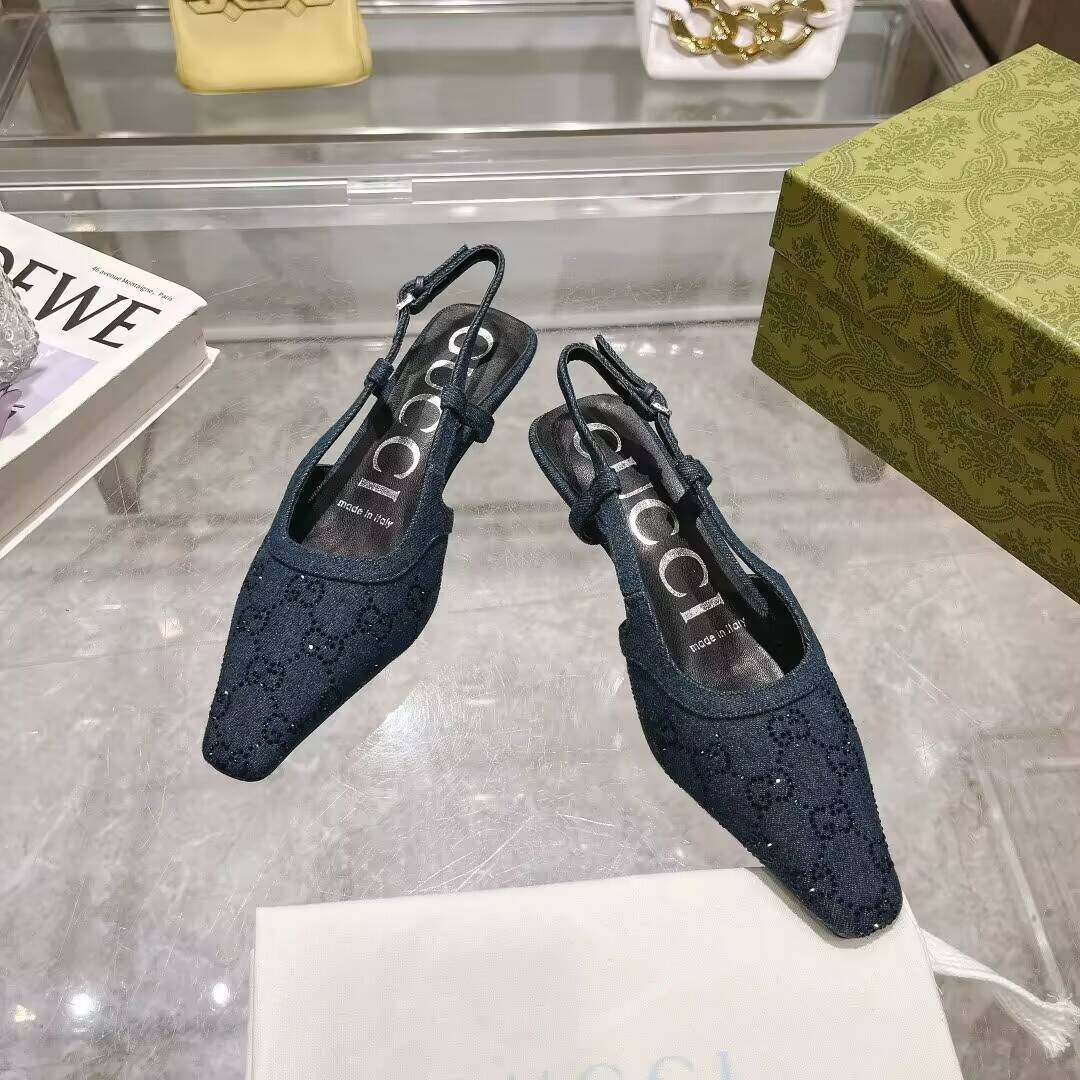 UA Gvc*1 GG Crystal De*1m Slingback Dark blue(CusT0mized products are non-refundable and non-exchangeable)