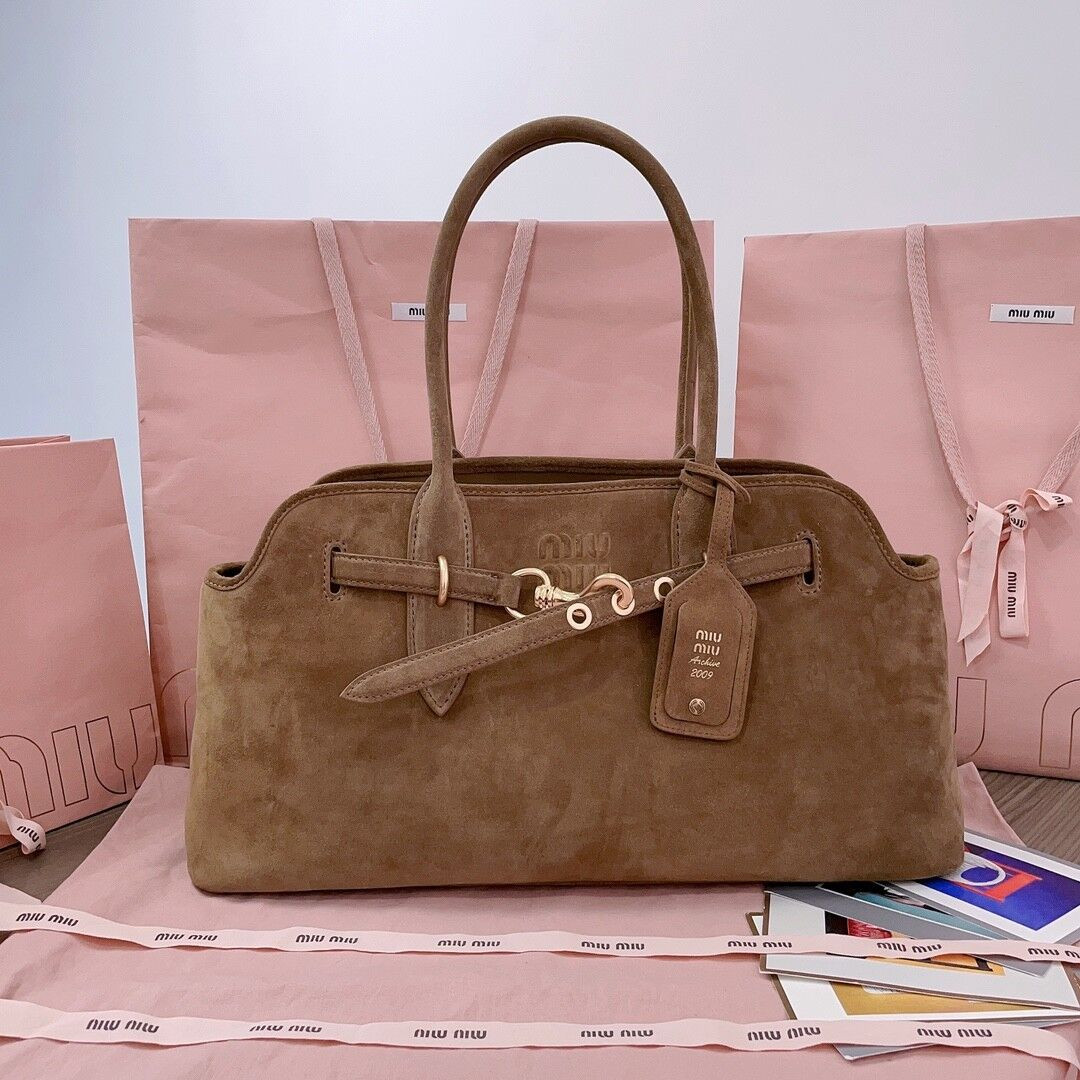 Miu Miu Aventure Suede Bag 22.5x44x14.5cm