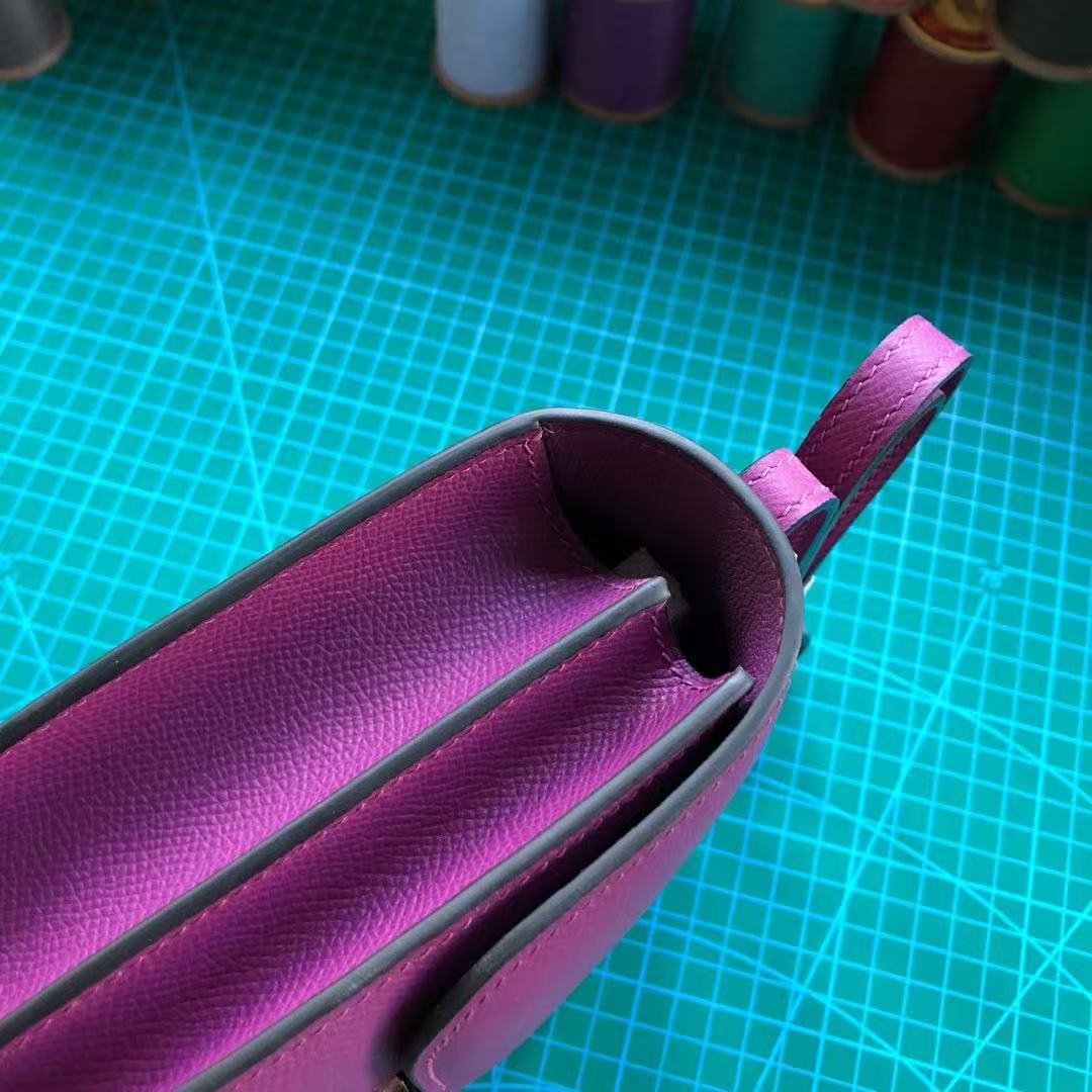 H**me5 Constance 19 Epsom Silver Hardware 7.25" x 6.25" x 2.25"