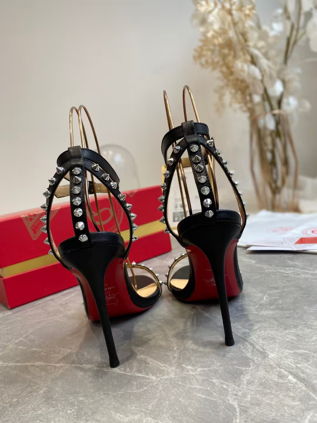 UA Chr1st1an Louboutin So Me Spike Strappy Sandals
