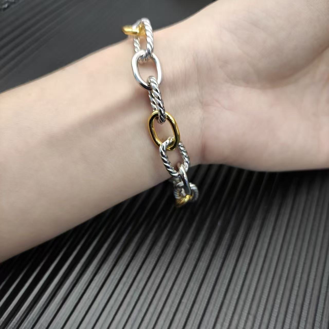 David Yurman 8.5mm Buttonhole Bracelet(Chain length 21cm)