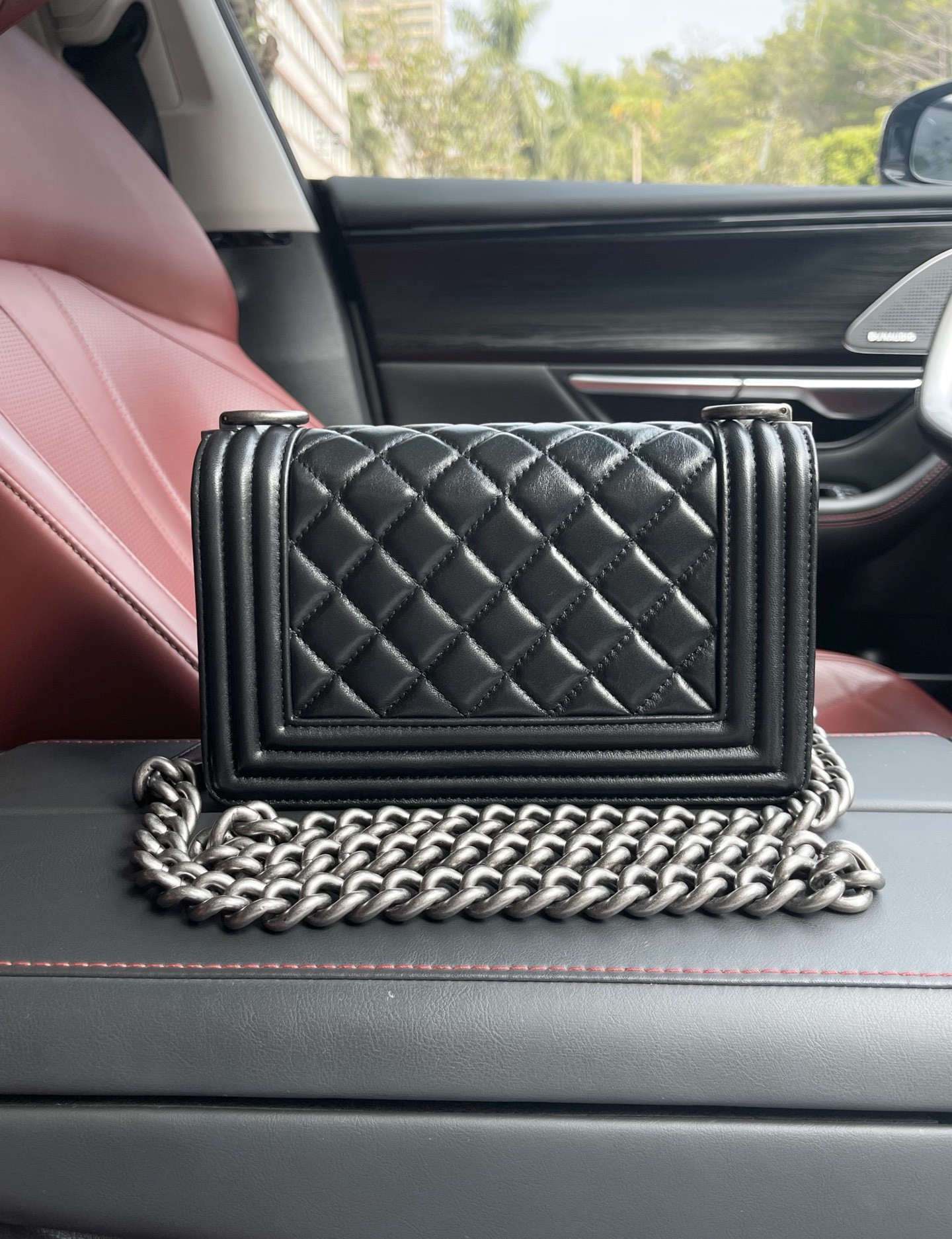 Ch**el small boy handbag a67085 12x20.5x8.5cm
