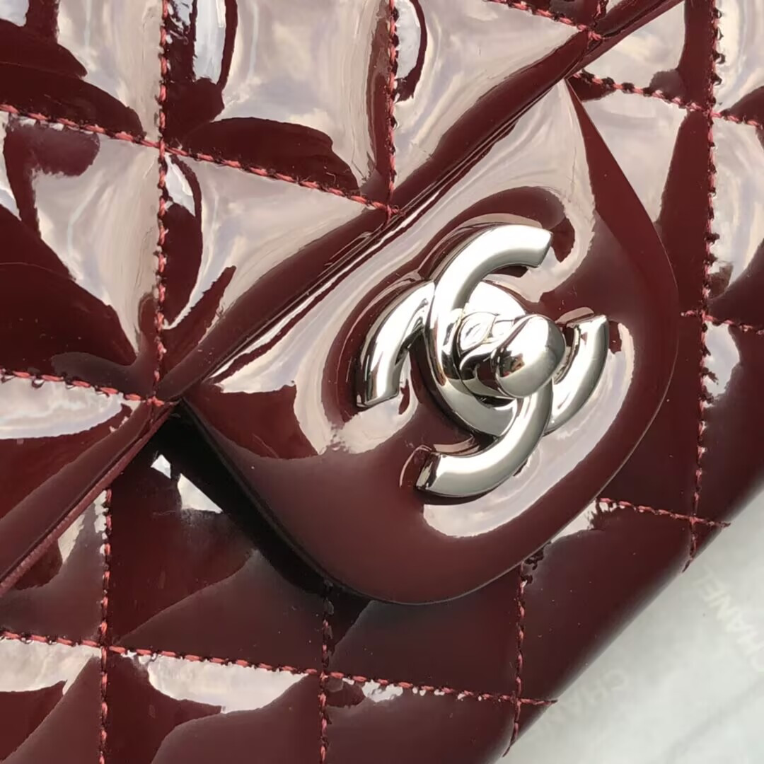 Ch**el  Classic Flap Bag Burgundy 25cm