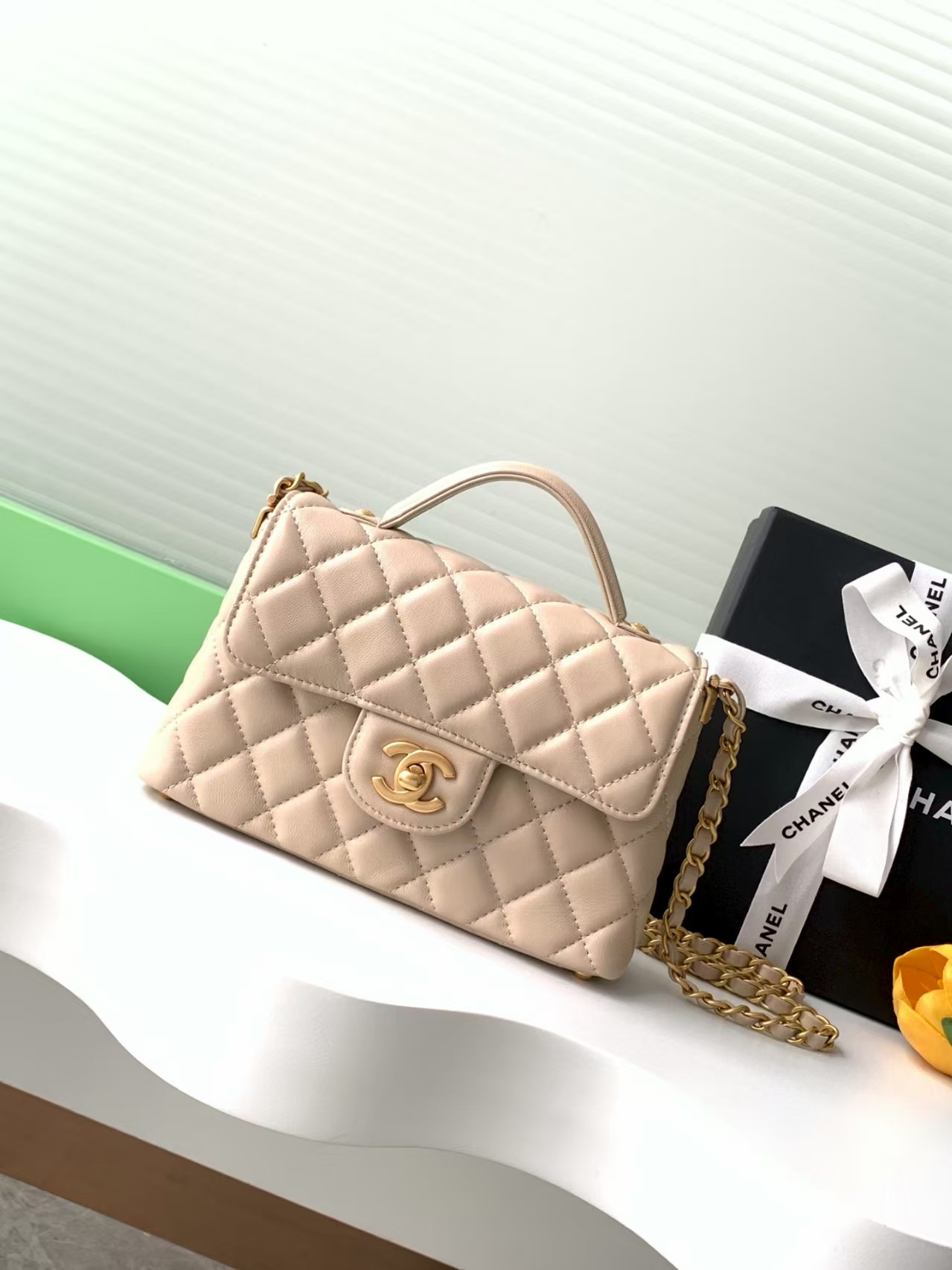 Ch**el Small Top Handle Flap Bag AS5355 14x20x6cm