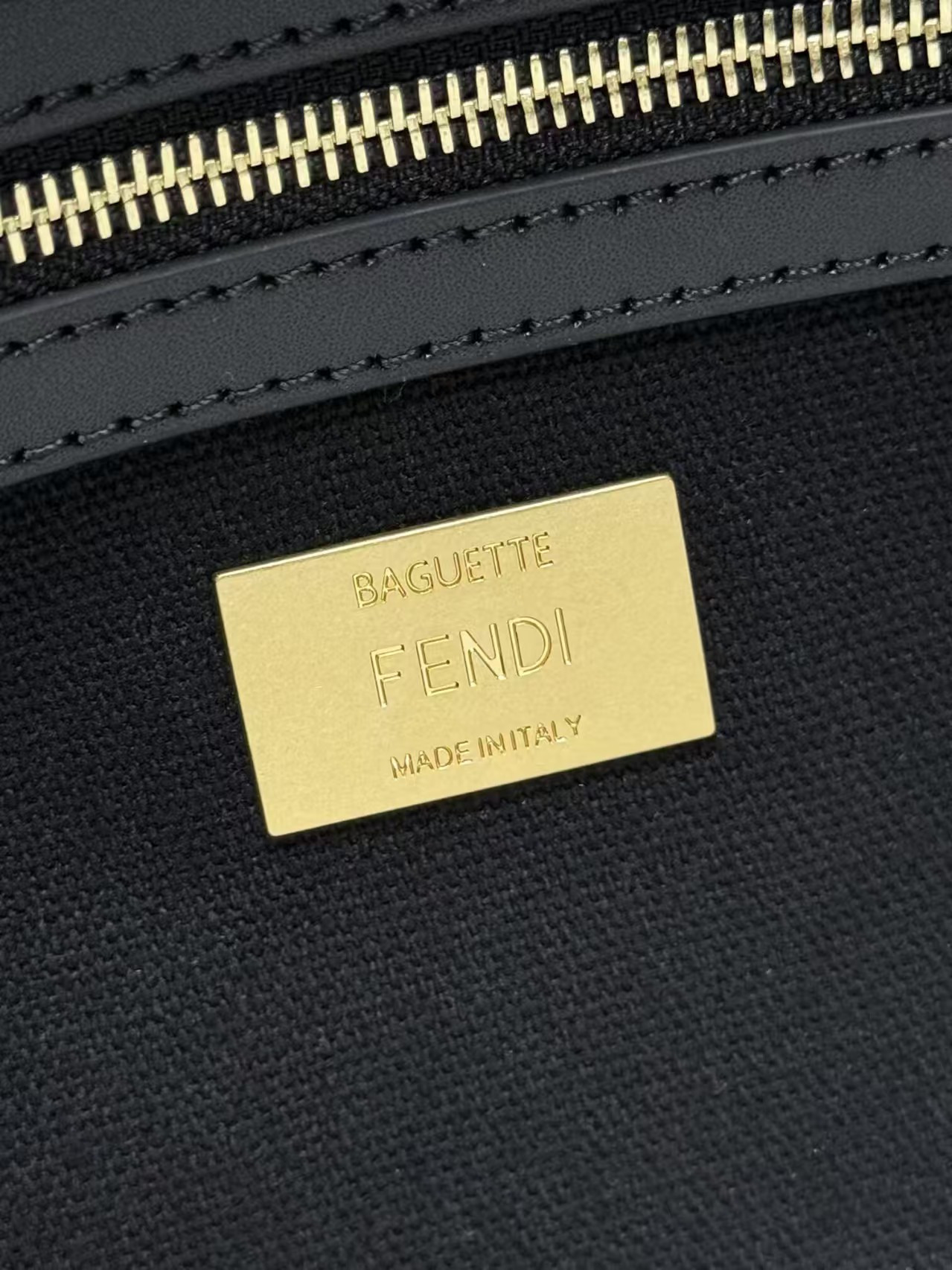 Fendi Canvas Vitello King Extra Strap FF Embroidered Baguette 28x6.5x13.5cm