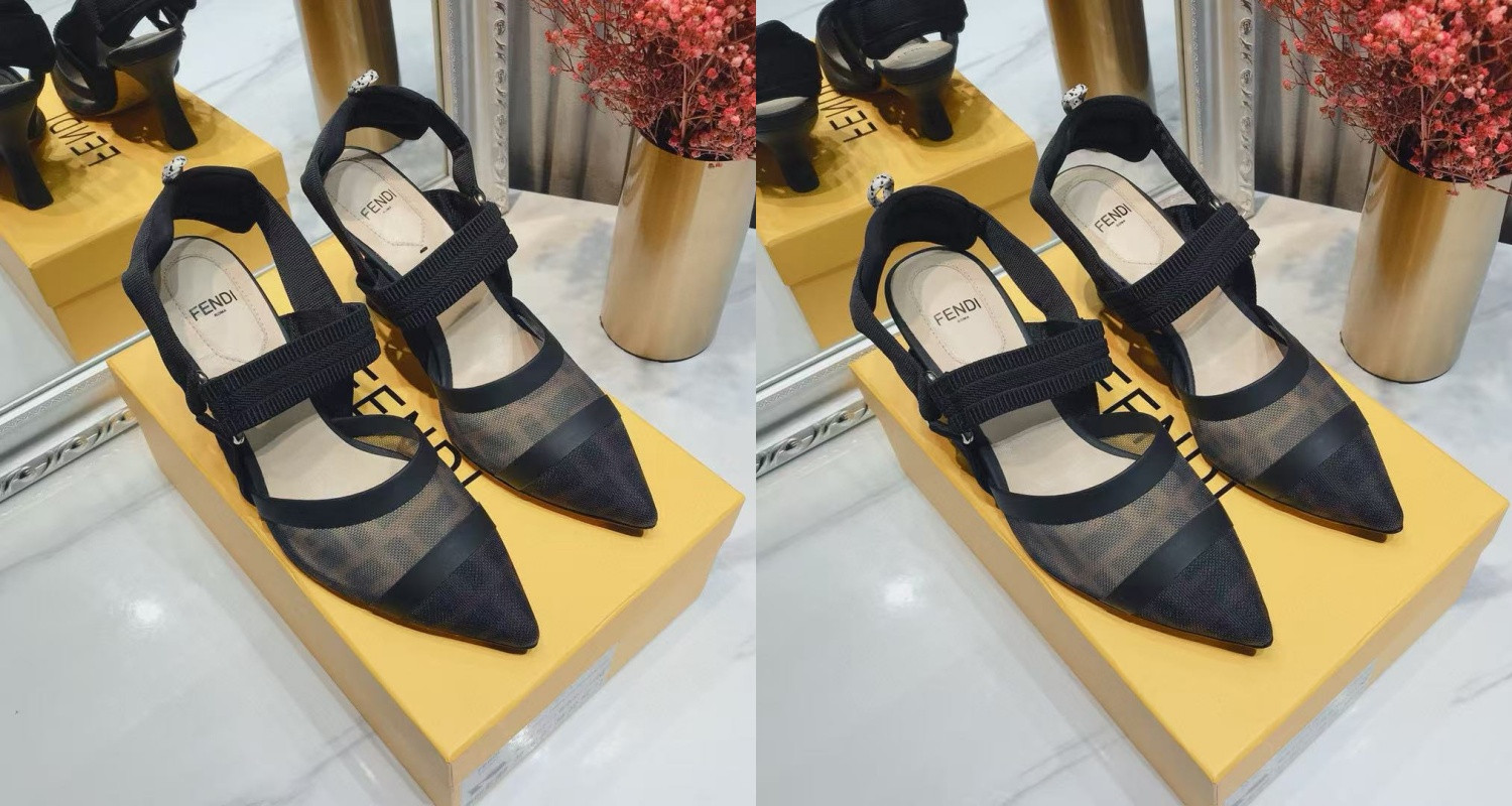 UA F**di Colibri Mesh Slingback Black Pumps