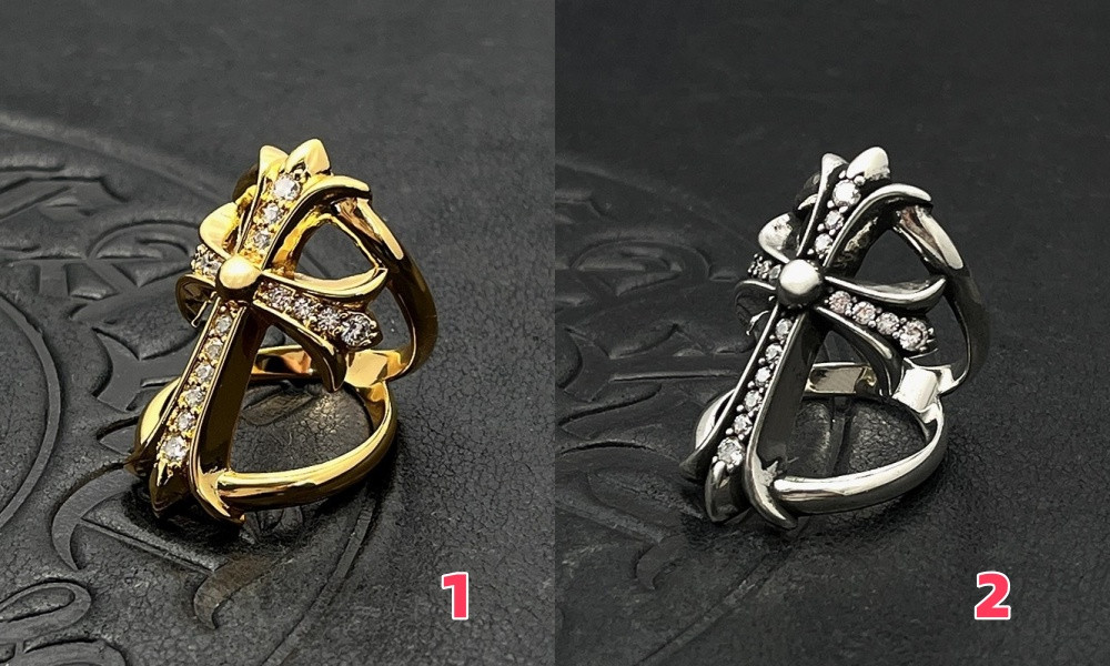 Ch*0me He**ts Cross Cutout Ring