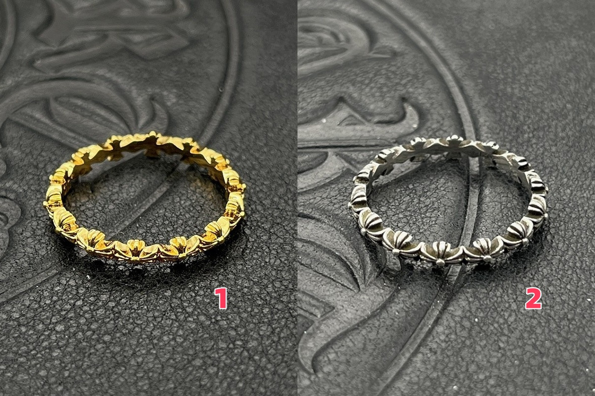 Ch*0me He**ts Distressed Full Cross Ring