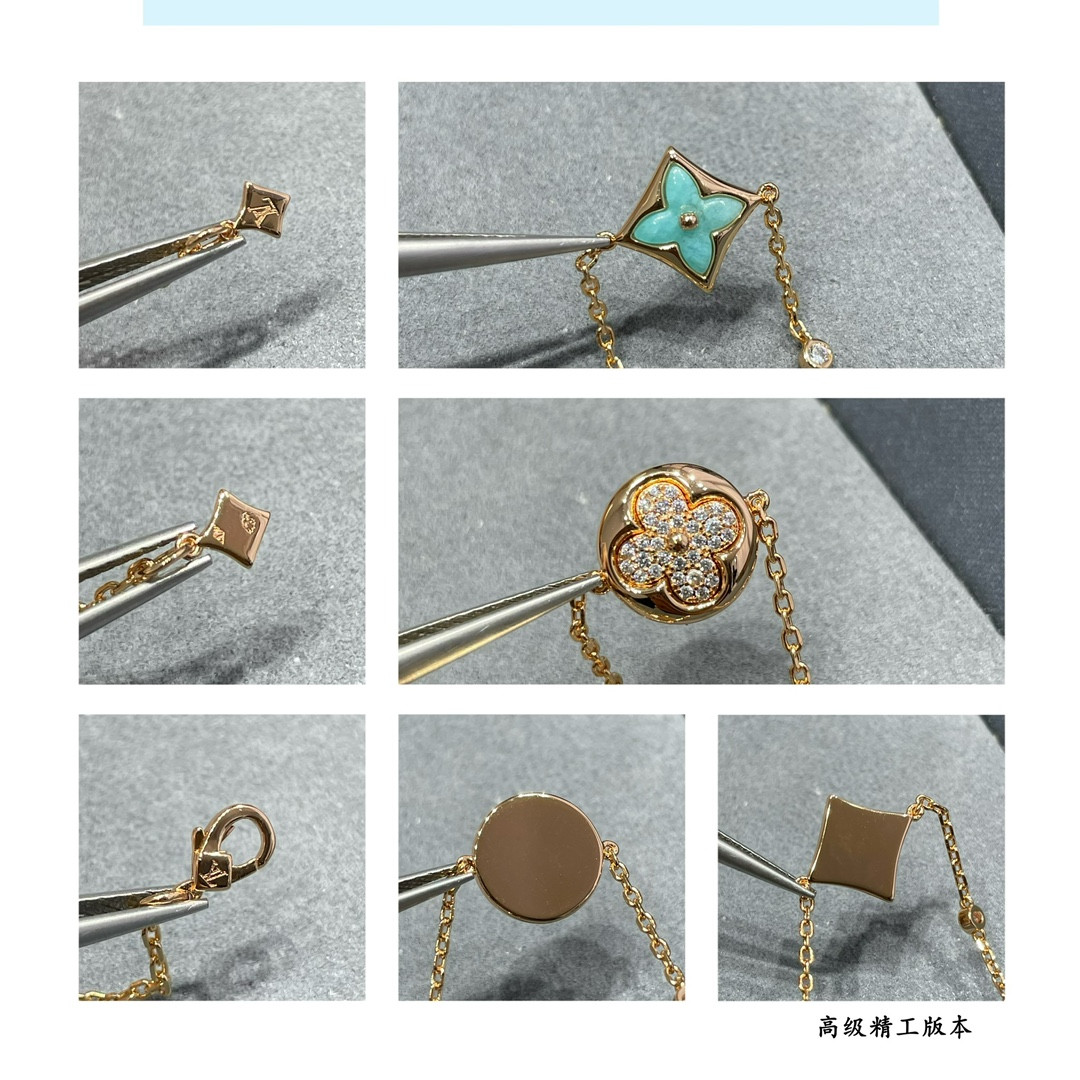 L0vis Vvtt0n Amazonite 13-Flower Long Necklace