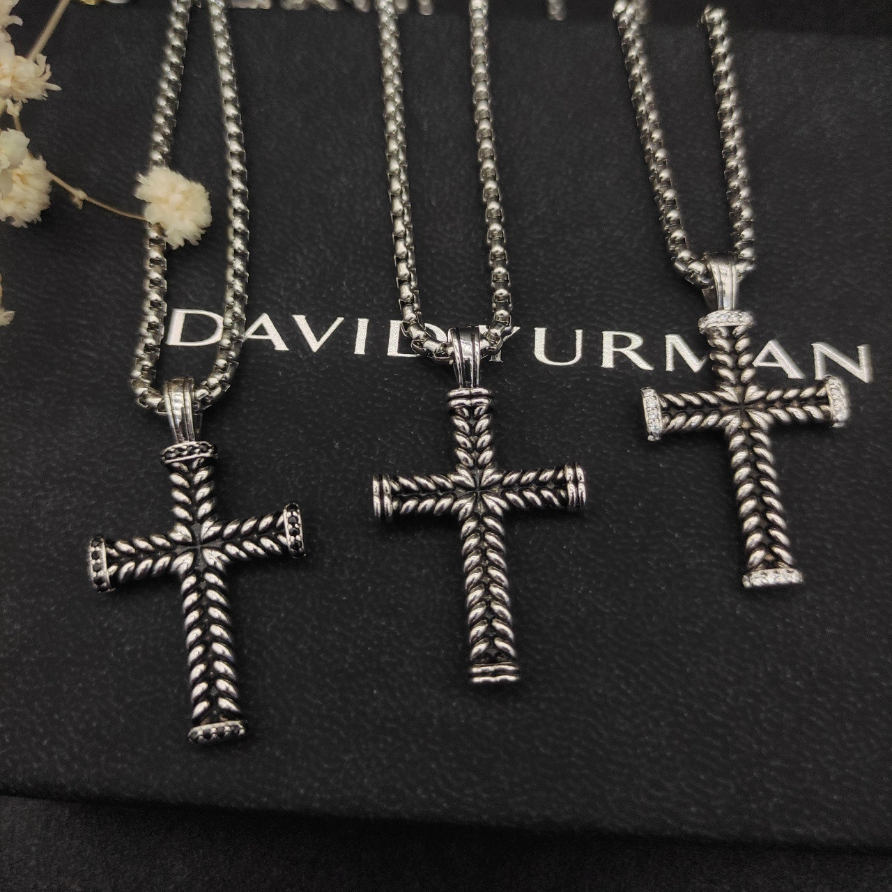 David Yurman cross Necklace(Chain length 50+5cm delay chain Chain thickness 3mm)