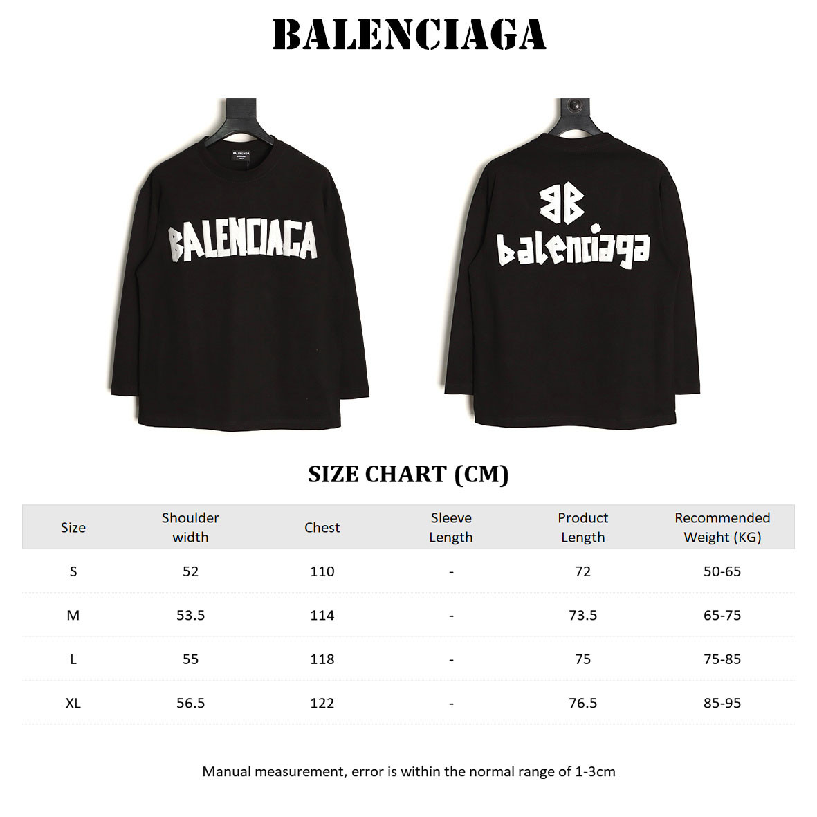 Ba1en*iaga 25Fw Long-sleeved T-shirt