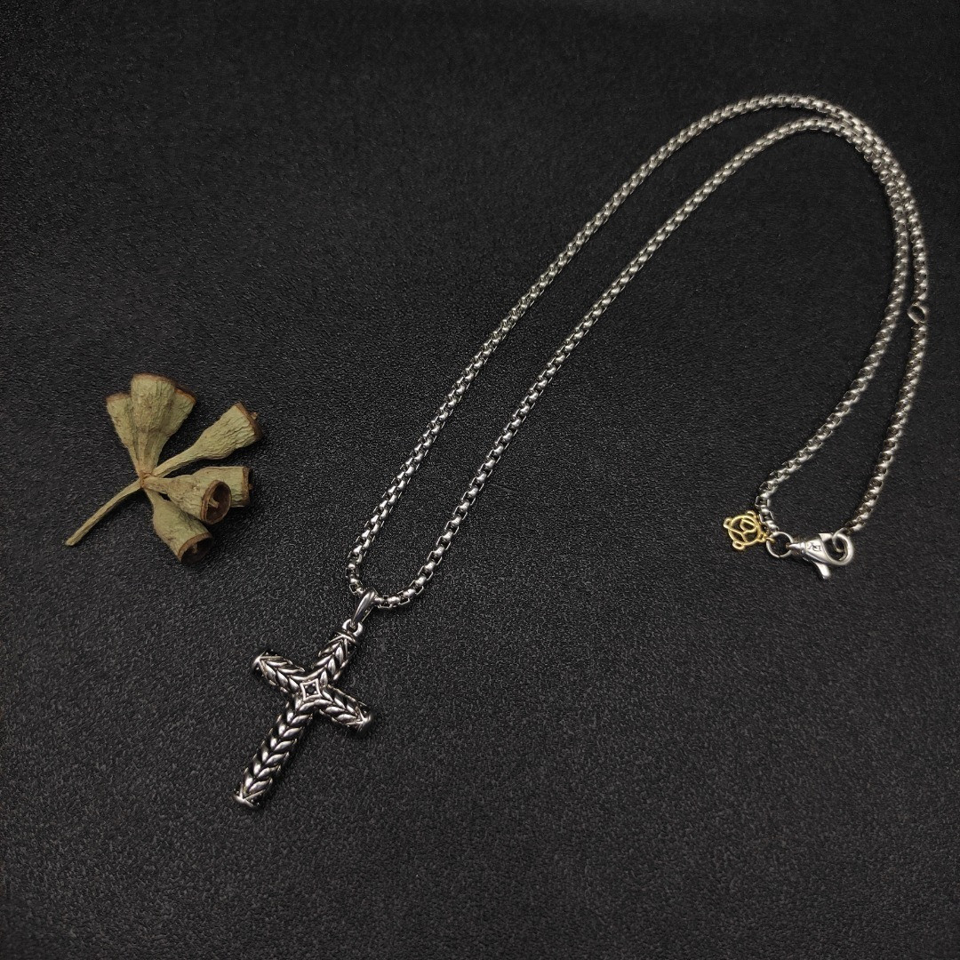 David Yurman cross Necklace(Chain length 50+5cm delay chain Chain thickness 3mm)