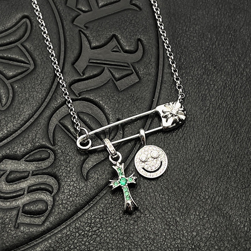 hearts smiley Fa*e small cross necklace (chain length 45+5cm)