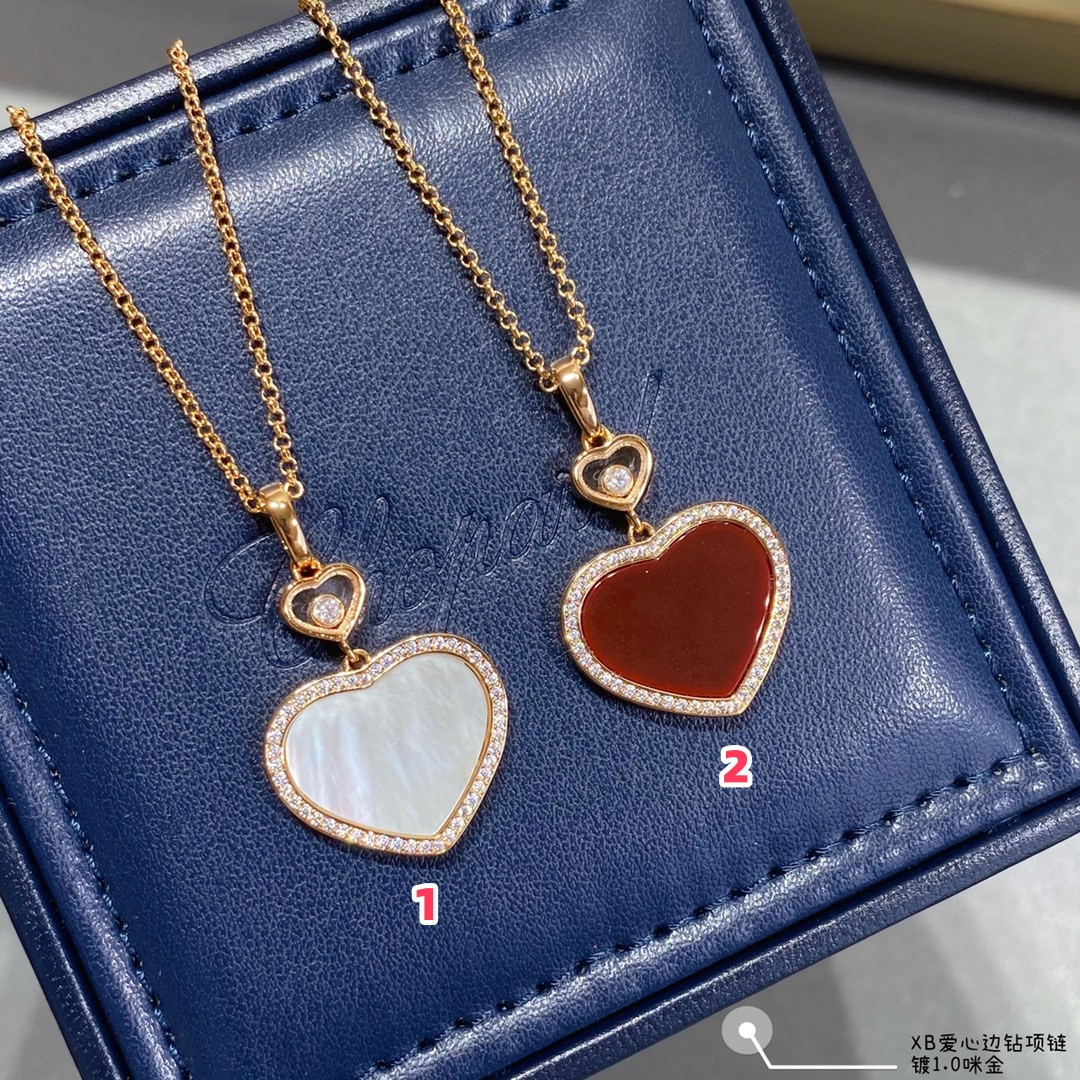 Chopard Heart-shaped Edge D1am0nd Mother-of-Pearl Necklace