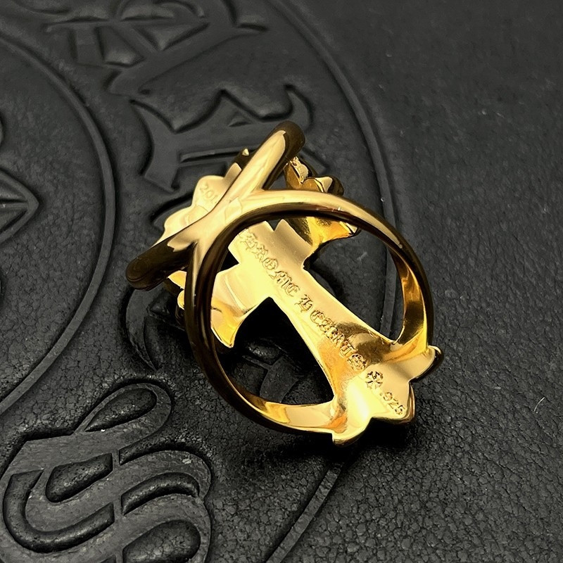 Ch*0me He**ts Cross Cutout Ring