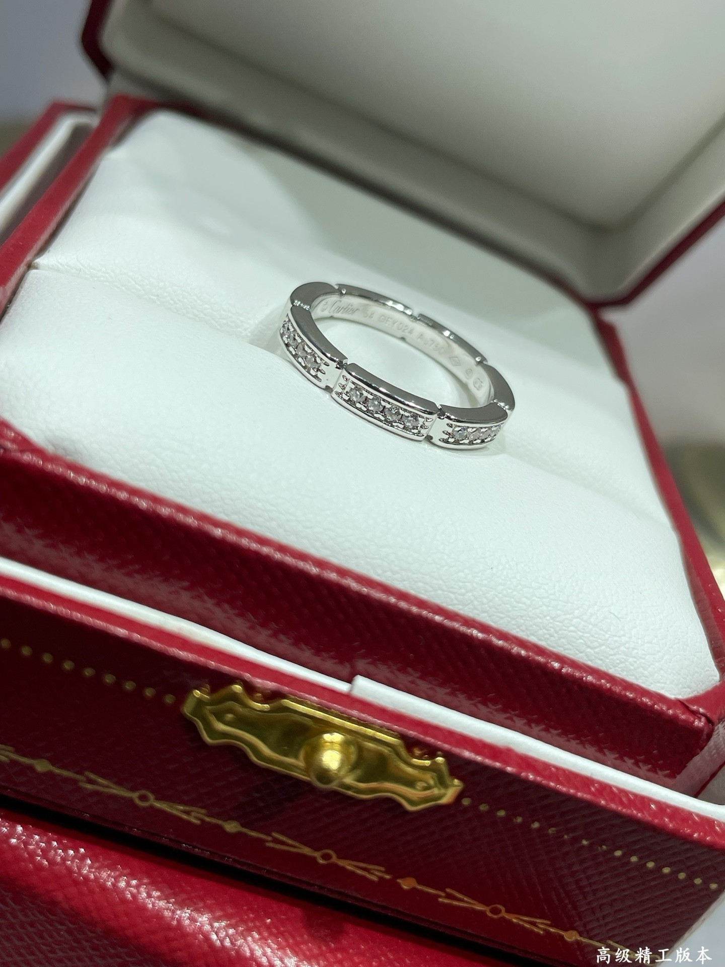 Ca*t1er Cheetah Series Seven-grid Half D1am0nd Ring